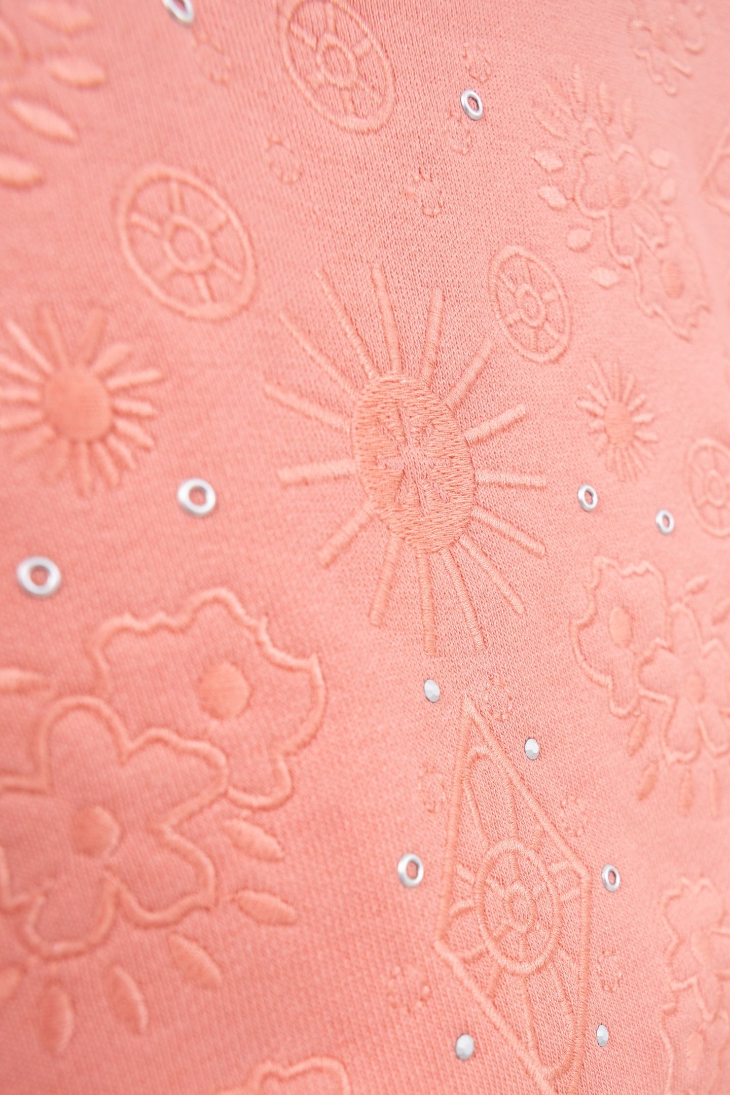 PINK SWEATSHIRT WITH EMBROIDERY AND EYELETS 5