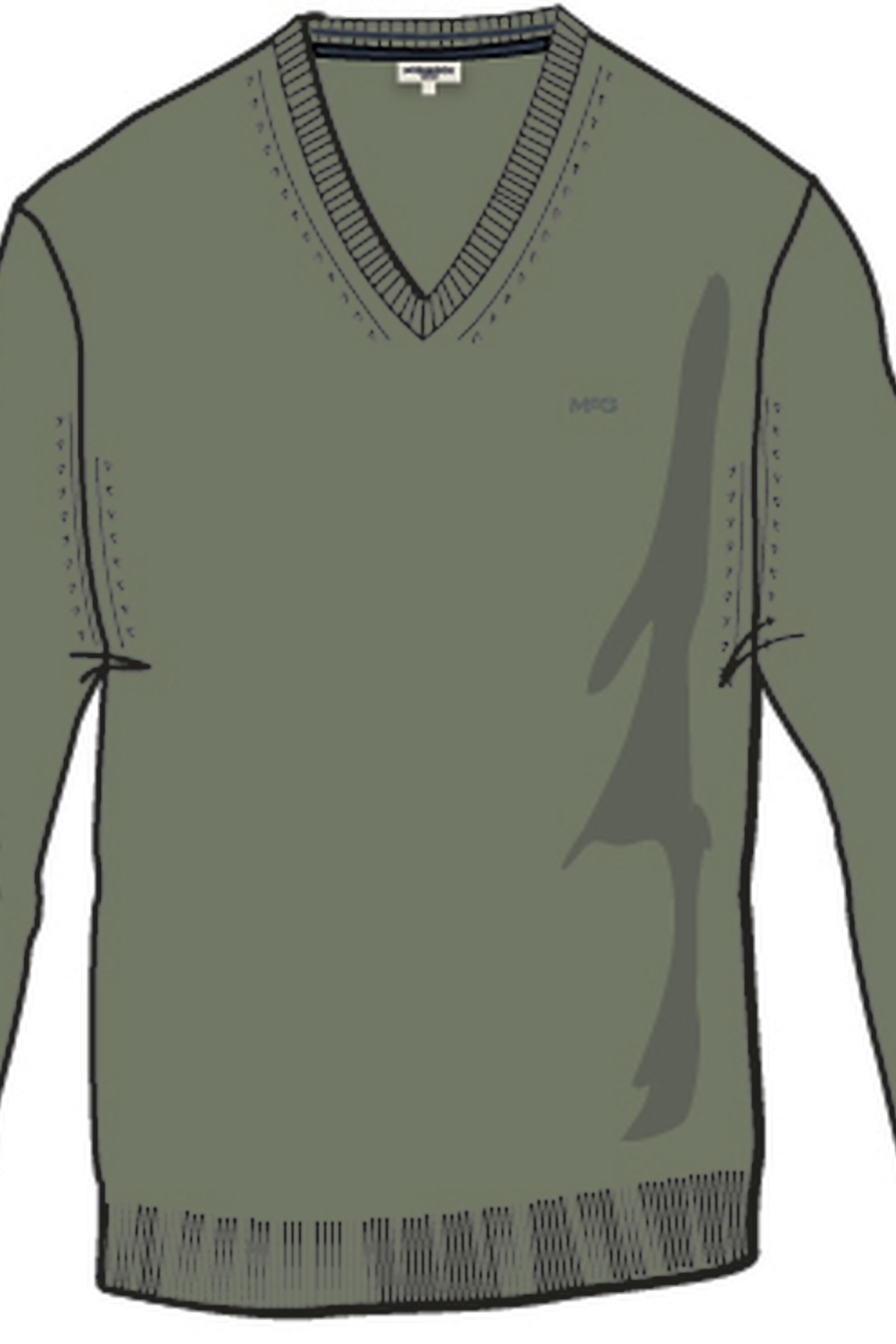 V-NECK SWEATER LIGHT OLIVE 3