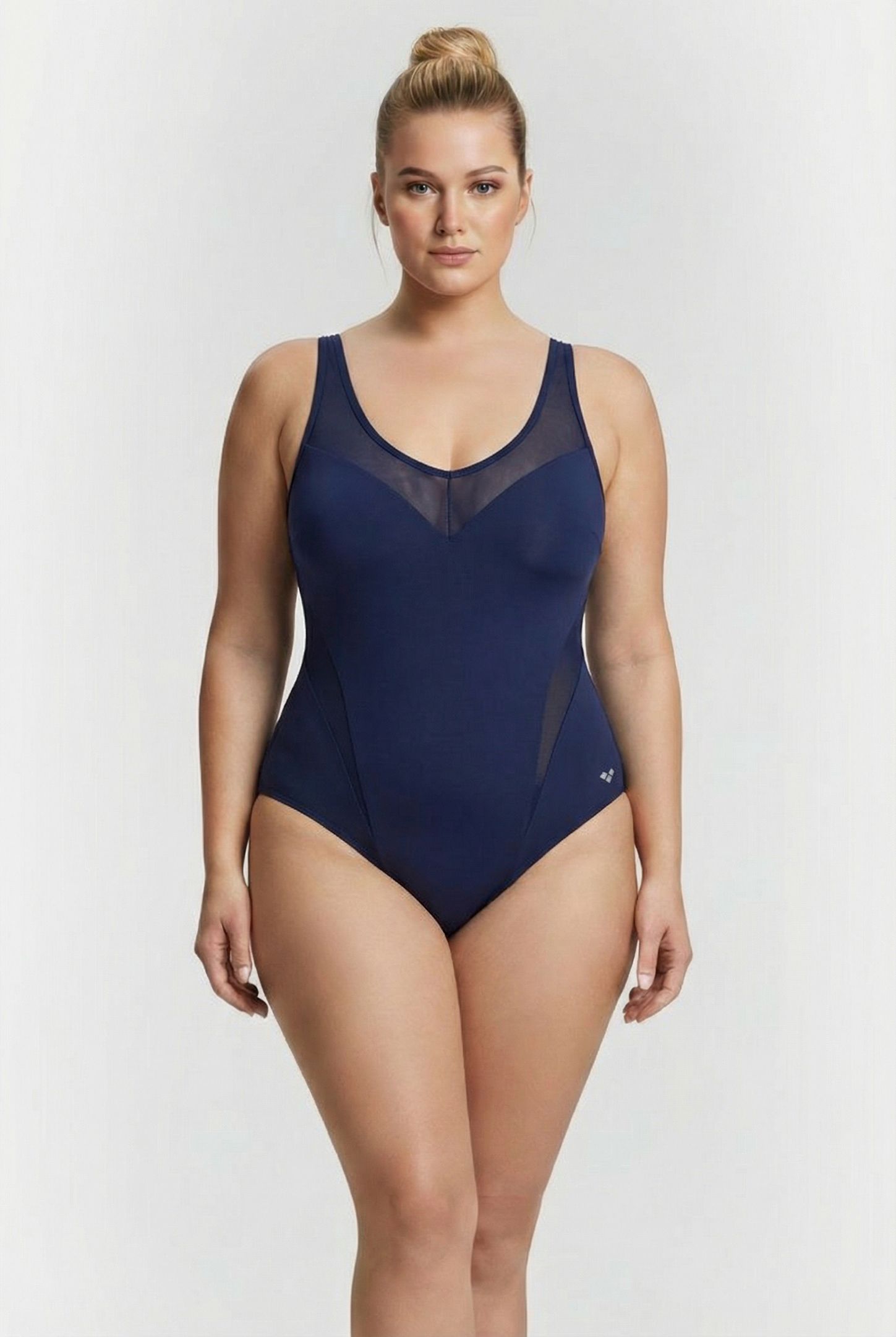 W ISABEL LIGHT CROSS BACK ONE PIECE PLUS NAVY BRIGHT BLUE 1