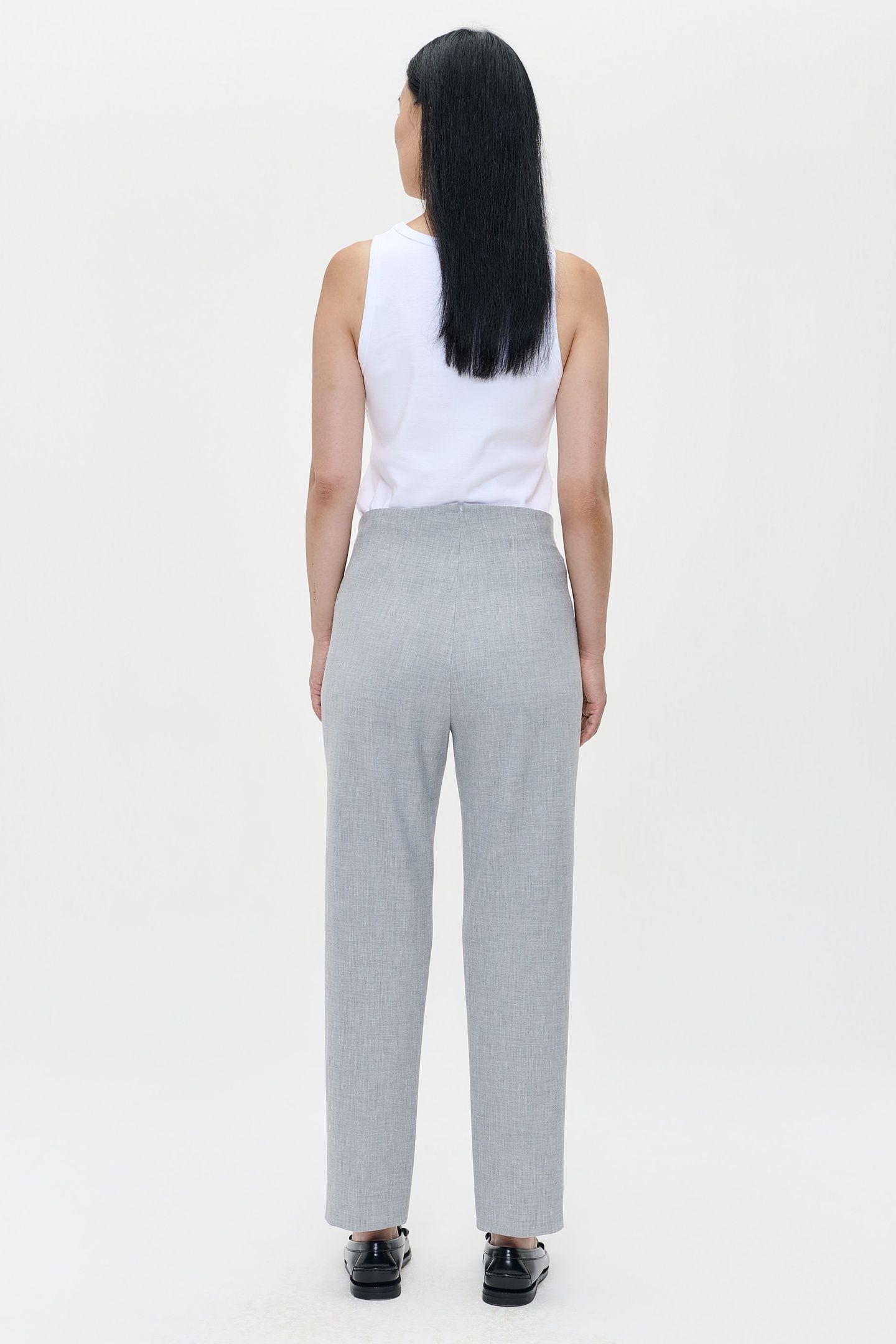 COMPACT STRTCH COLETTE PANTS LIGHT GREY MELANGE 4