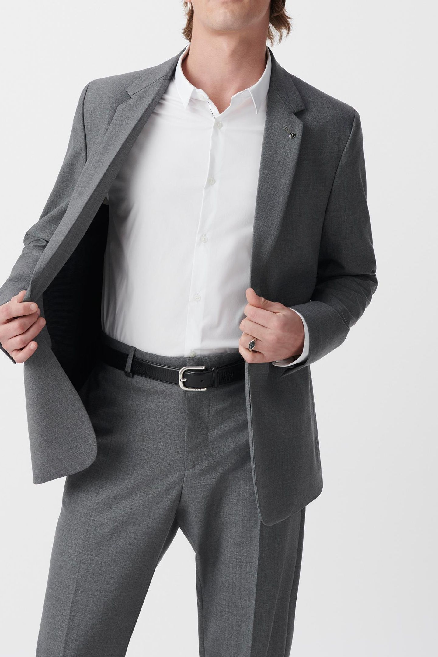 GREY WOOL BLEND SUIT JACKET 6