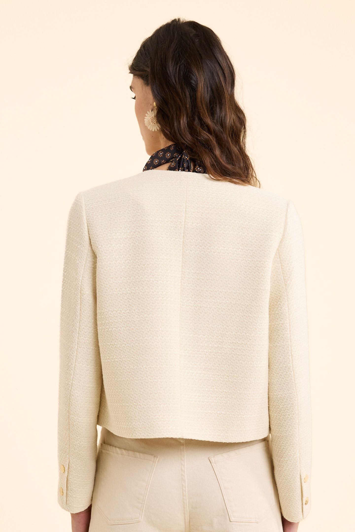 SHORT SQUARE JACKET IN ECRU I.CODE ECRU 4