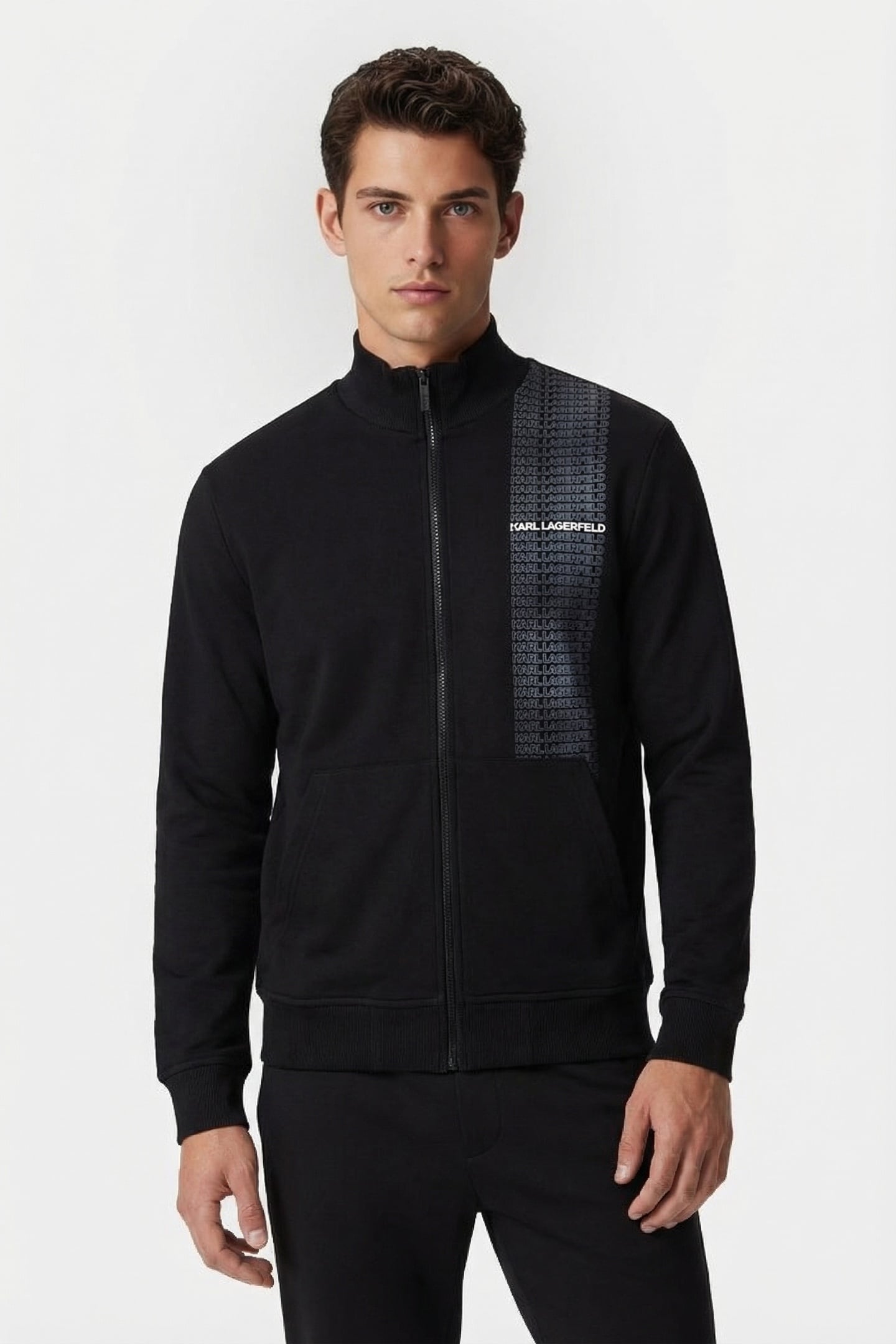 BLACK SWEAT ZIP JACKET 1