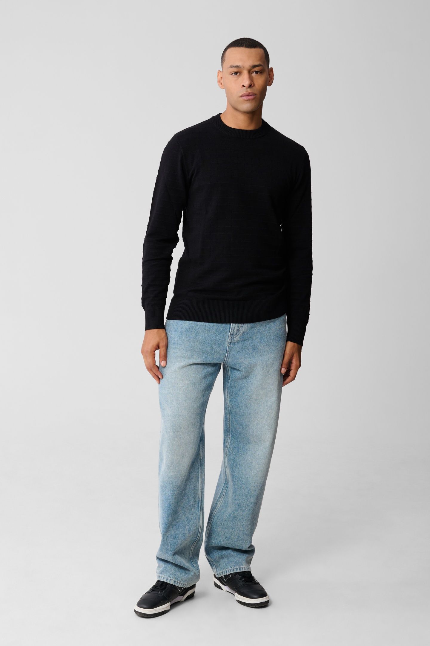 MA-SBFENCING BLOCK KNIT BLACK 2