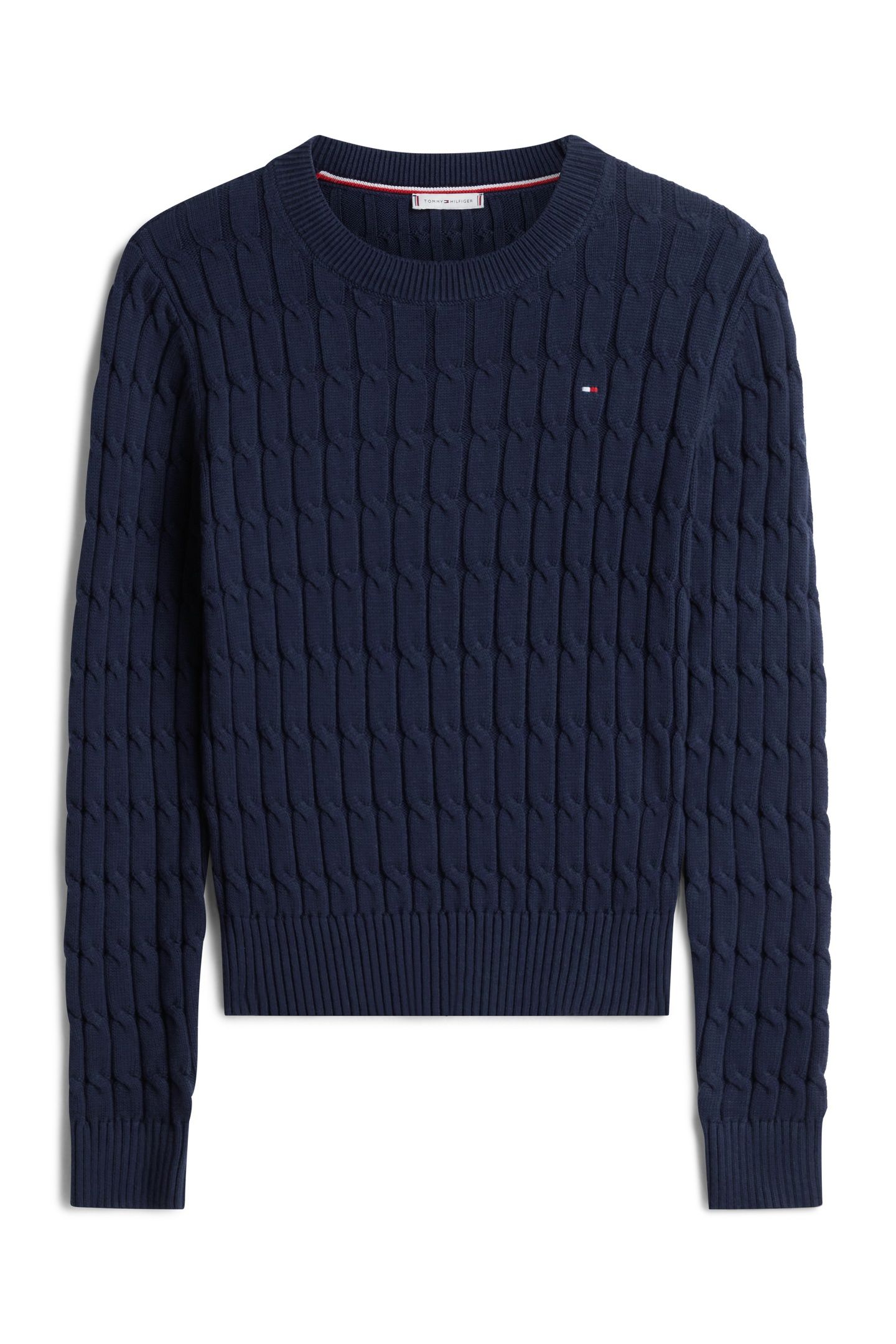 CABLE KNIT CREW NECK JUMPER DARK NIGHT NAVY 3