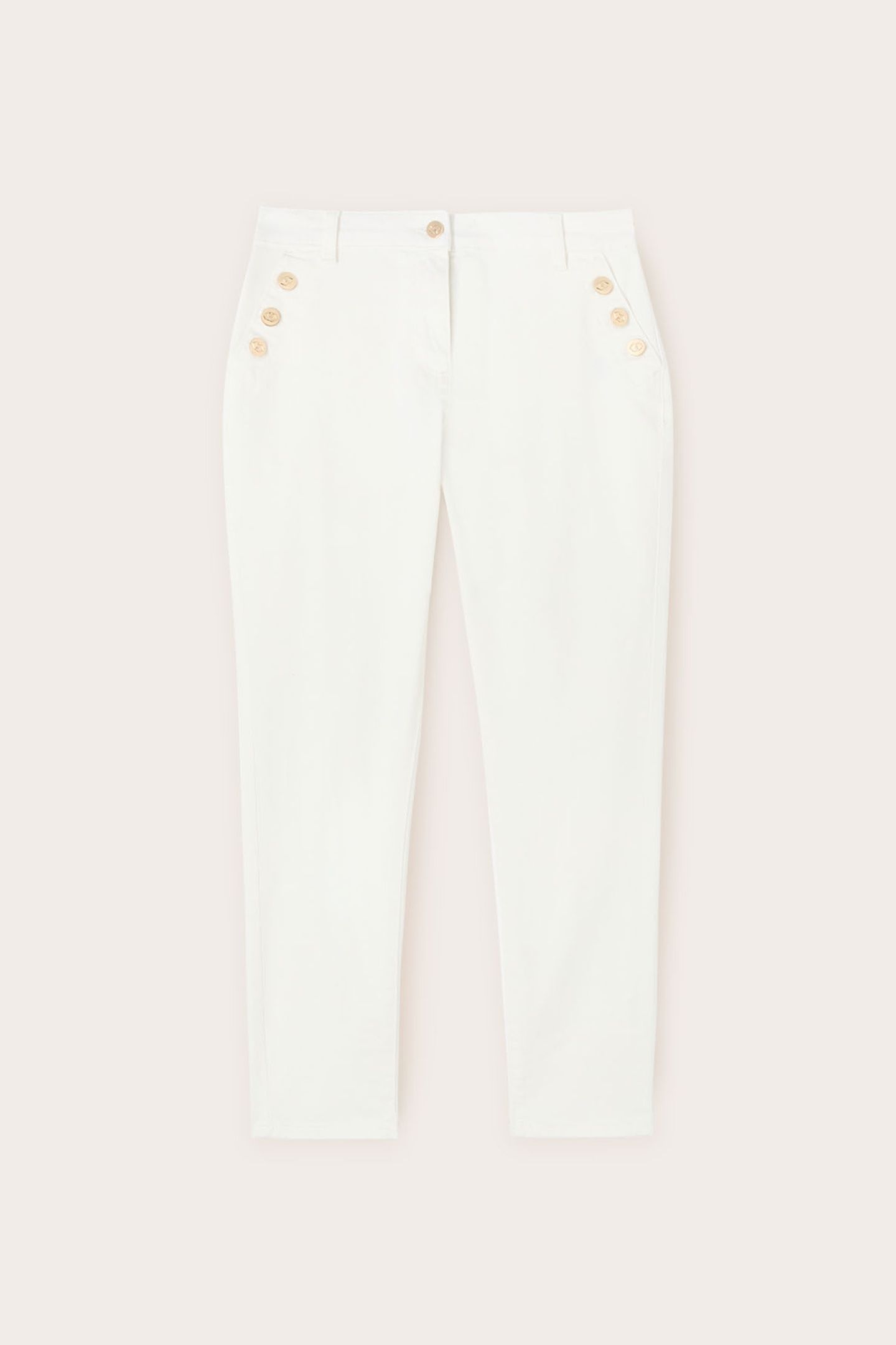 REGULAR TROUSERS WITH METAL BUTTONS WHITE 5