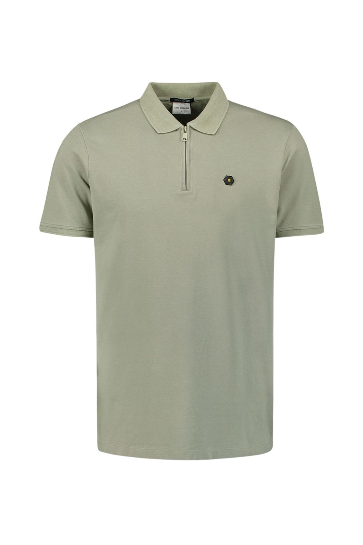 POLO ZIP PIQUE GARMENT DYED SMOKE 5