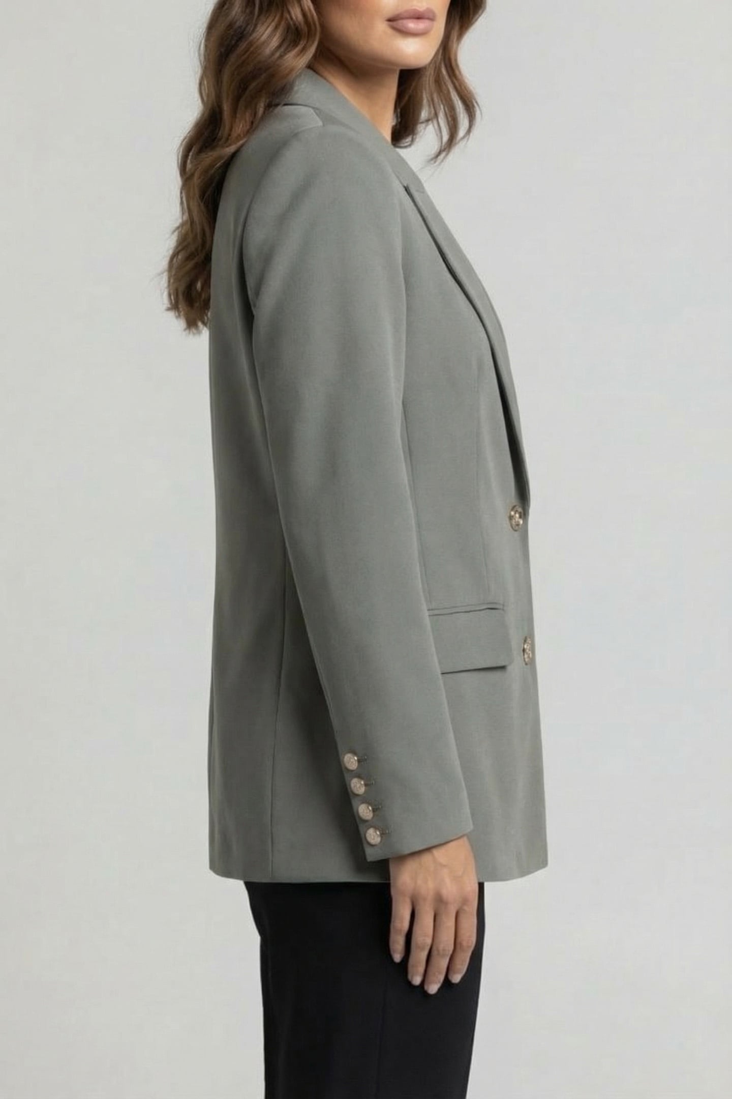 MARCIANO BY GUESS BECKY STRAIGHT BLAZER STONE OLIVE 3