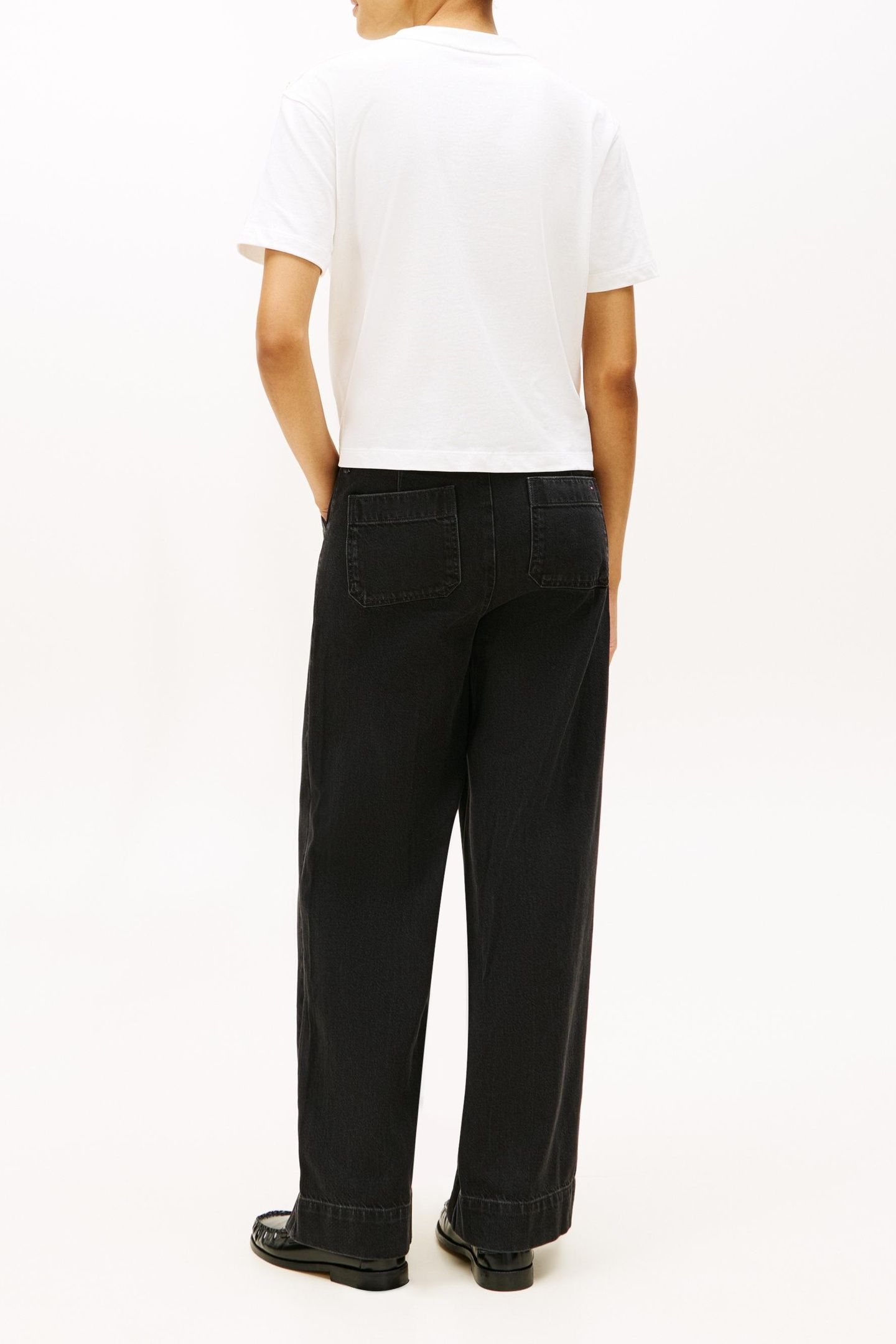 GOLD-TONE BUTTON LOGO EMBROIDERY RELAXED T-SHIRT ECRU 4