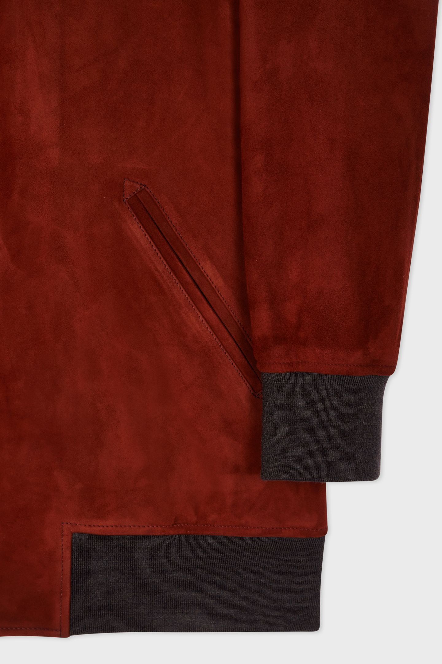 REGULAR FIT SUEDE BOMBER JACKET BRICK 8