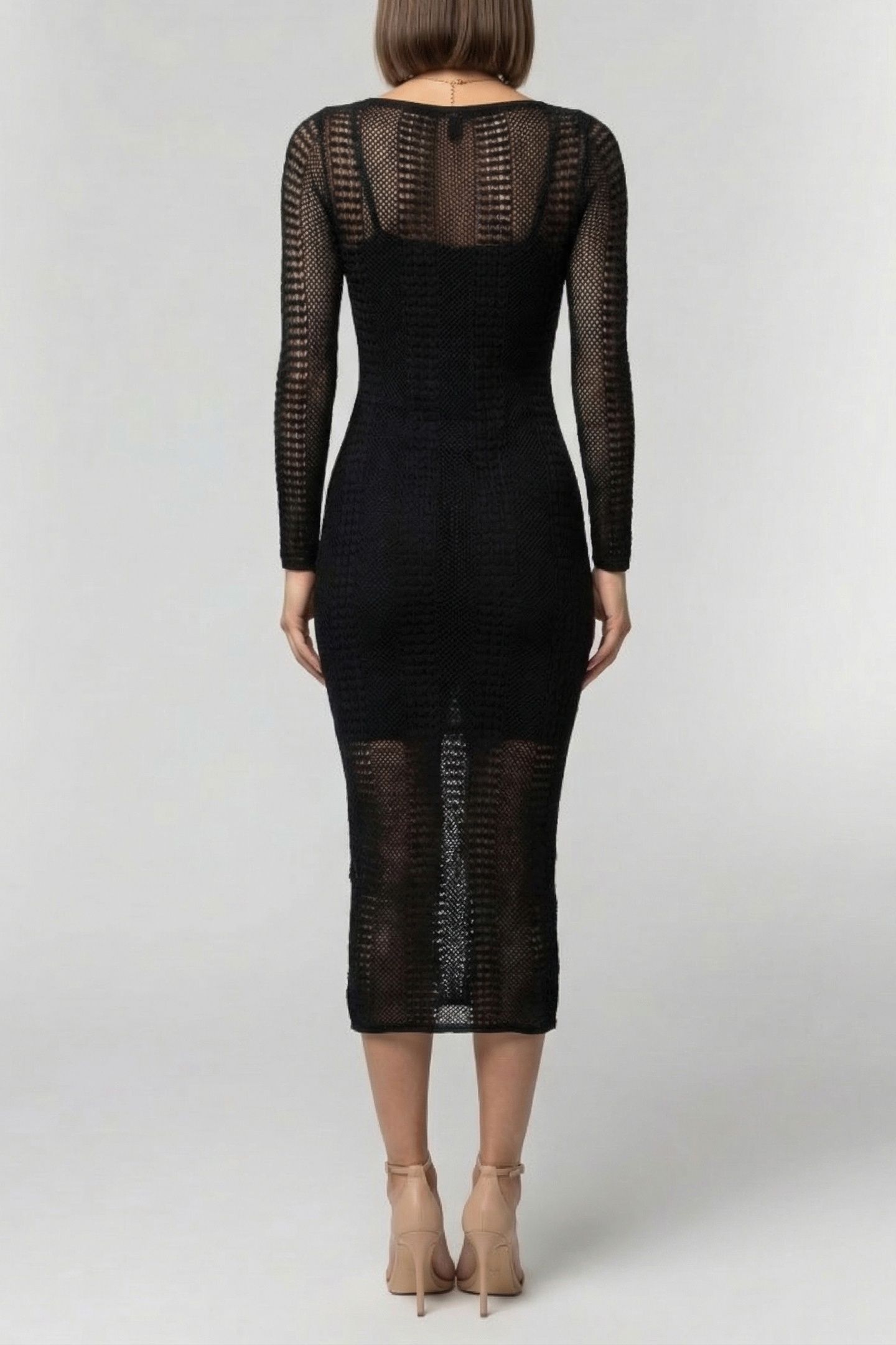 MARCIANO BY GUESS EMMA LS SWEATER DRESS JET BLACK 2