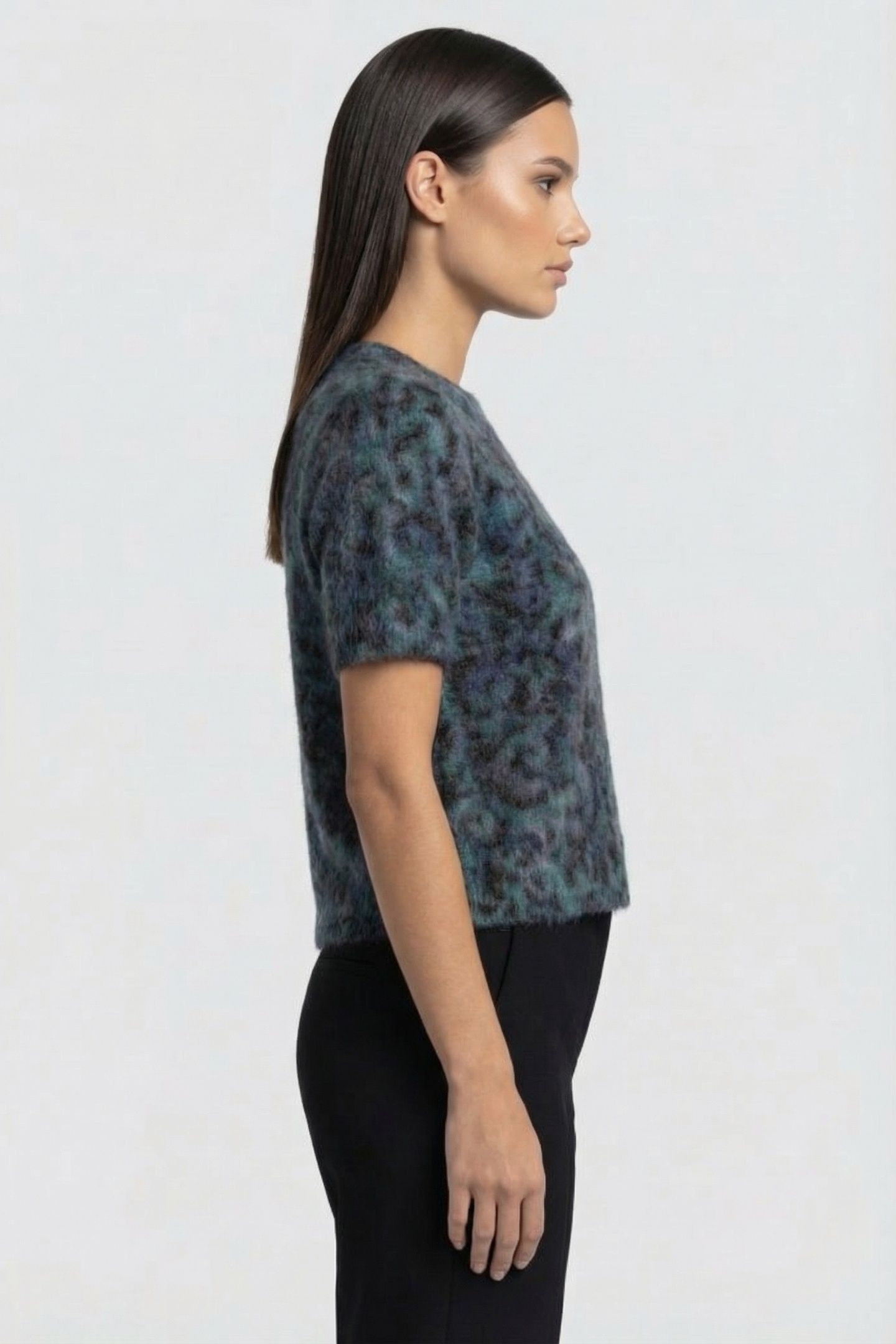 KNITTED SS TOP PETROL GREEN 3