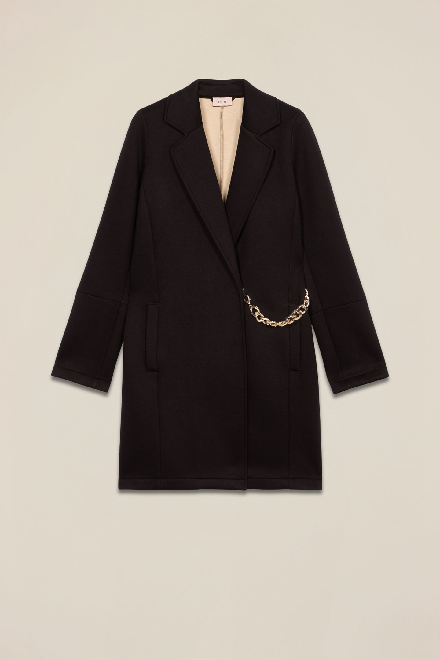 SCUBA FABRIC COAT BLACK 3