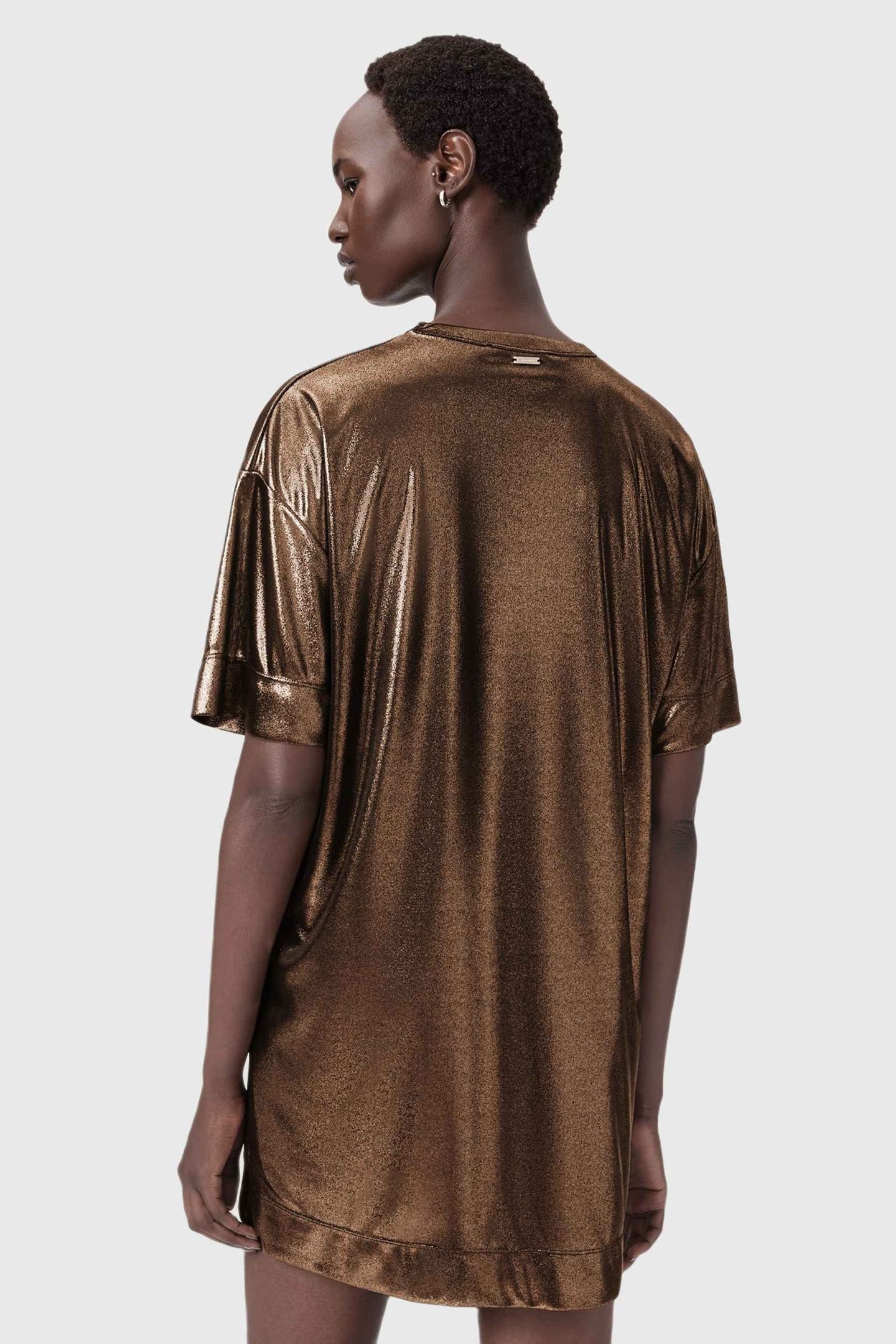 SPARKLE TEE DRESS BRONZE GOLD 2
