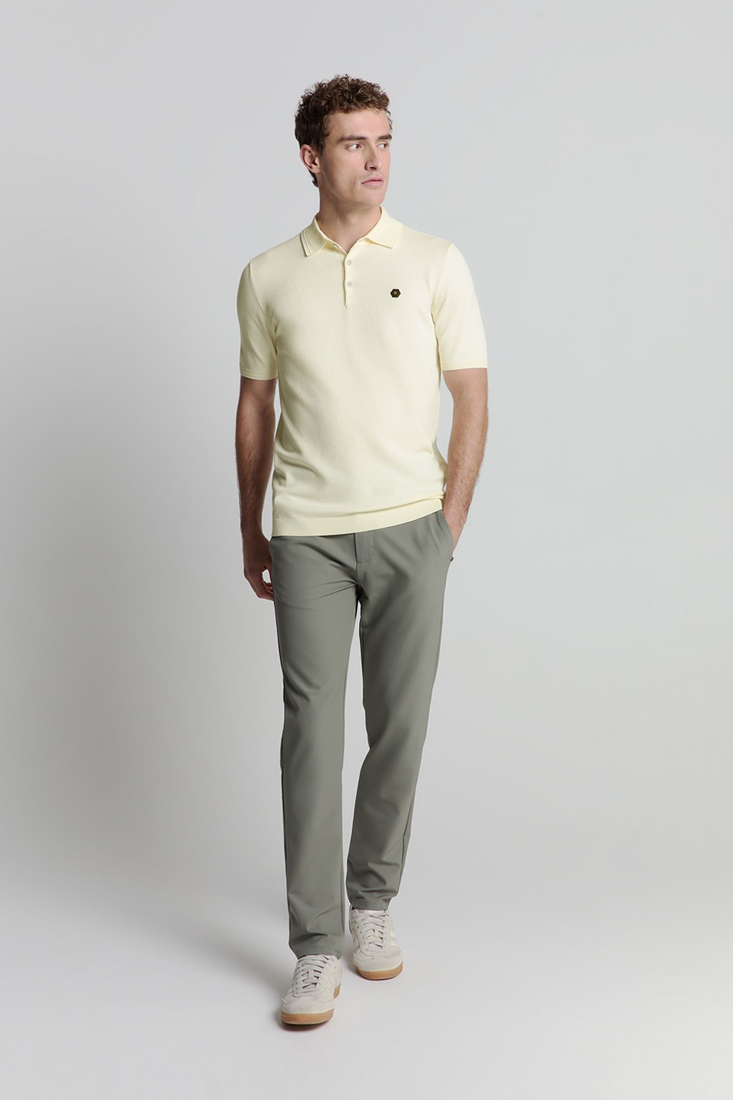PULLOVER SHORT SLEEVE POLO BUTTON SOLID OFFWHITE 3
