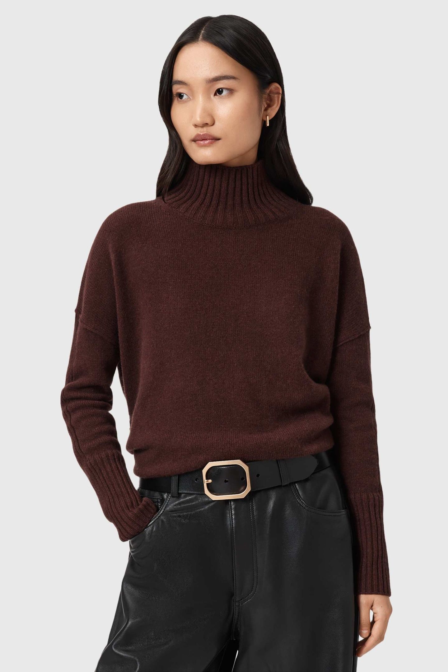 ESTER ROLL NECK BITTER BROWN 7