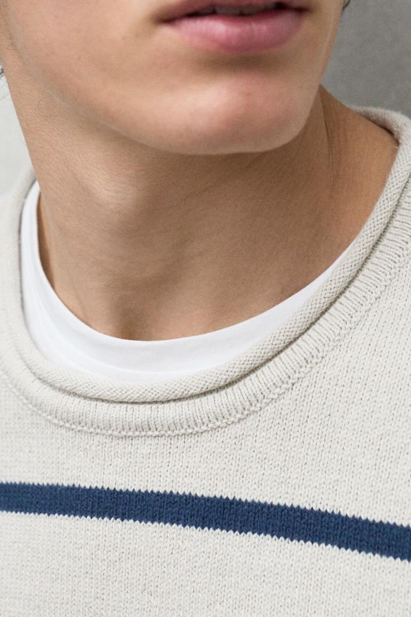 BARCOALF KNIT ECRU/BLUE STRIPES 6