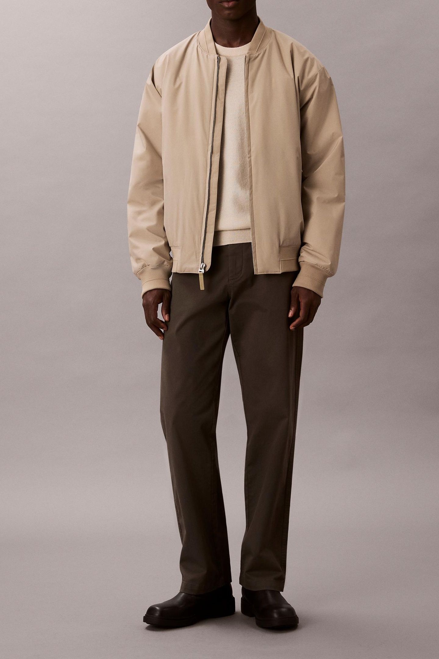 LS SPORTSWEAR TECH FABRIC BOMBER JACKET VINTAGE KHAKI 2