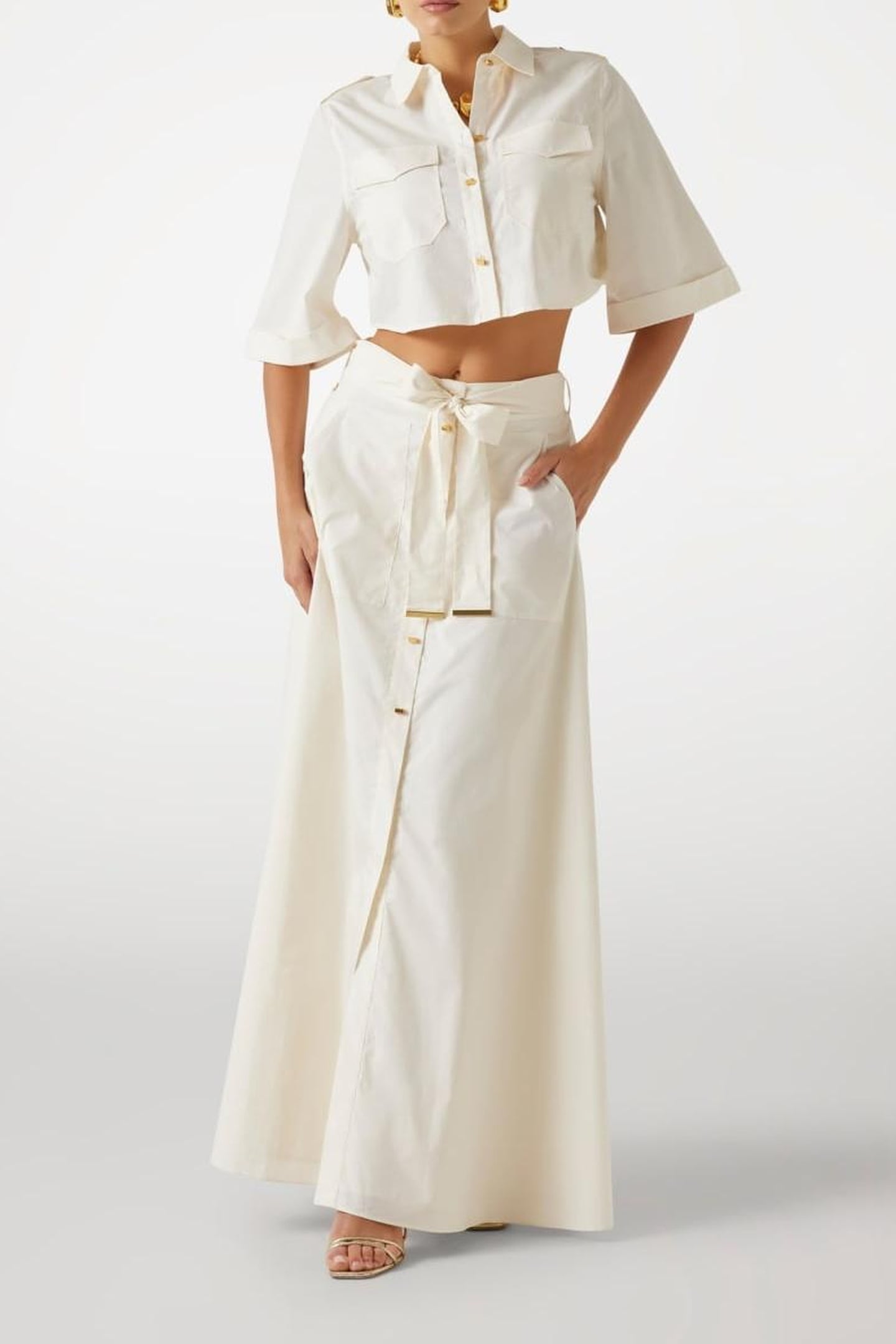 MARCIANO BY GUESS PAT CROPPED SHIRT SANDY SHORE 1