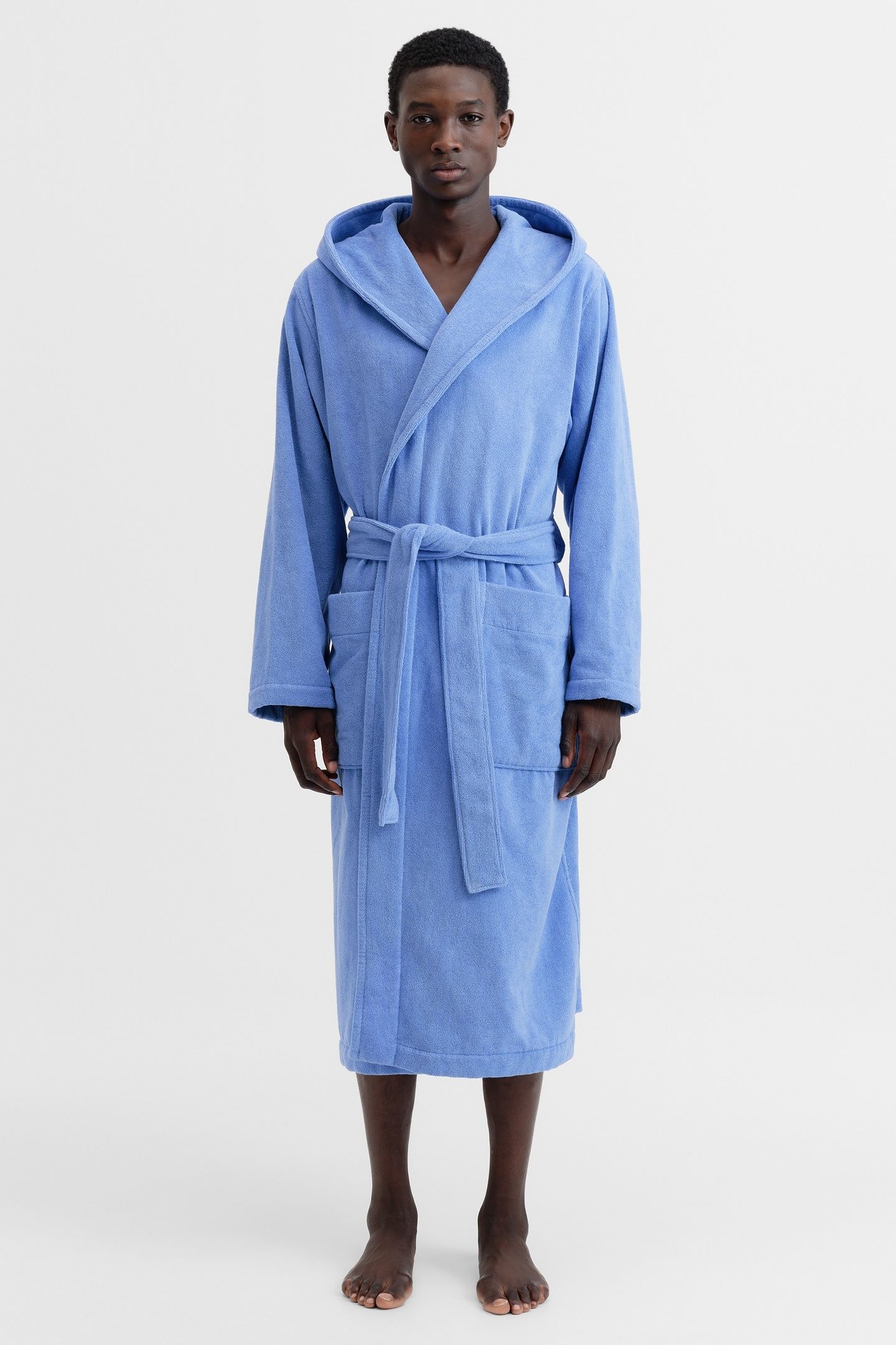 UNISEX HOODED BATHROBE CLEAR BLUE 2