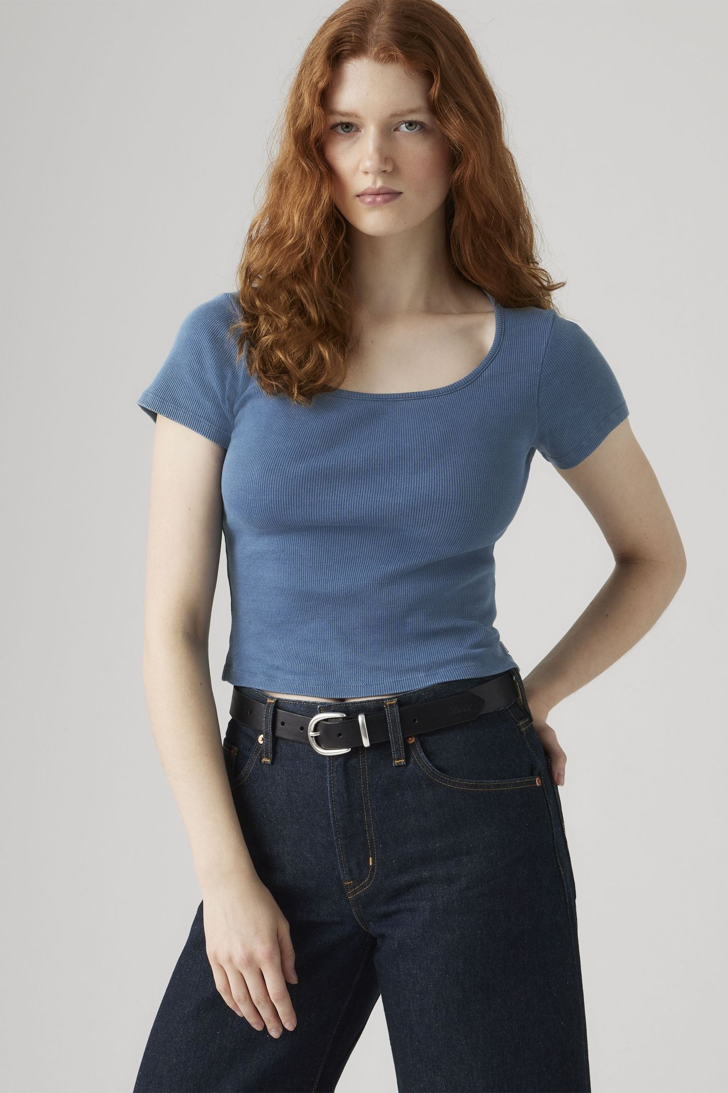 ESSENTIAL SQUARE NECK TEE BLUE 2