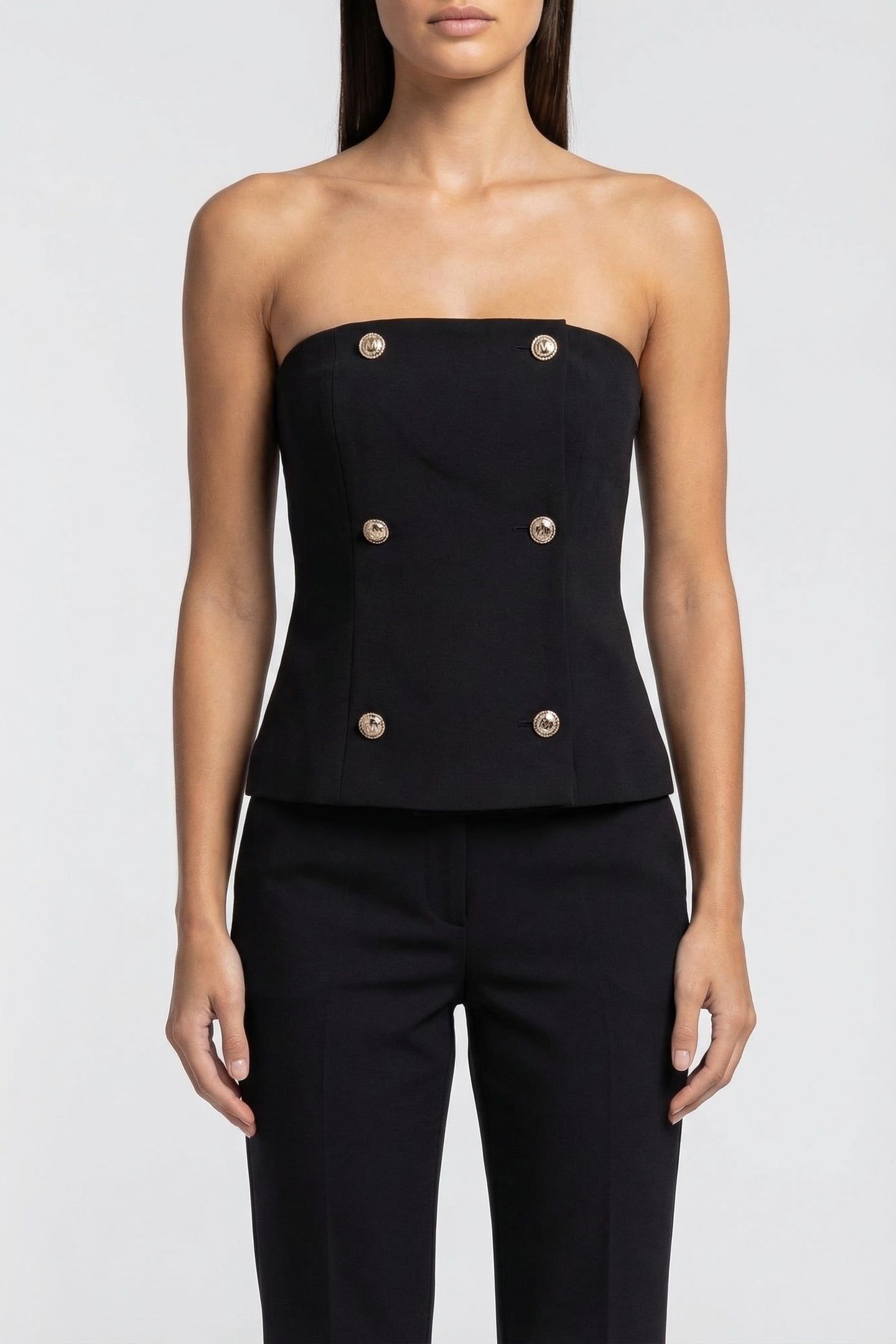 MARCIANO BY GUESS BECKY BUSTIER TOP JET BLACK 1