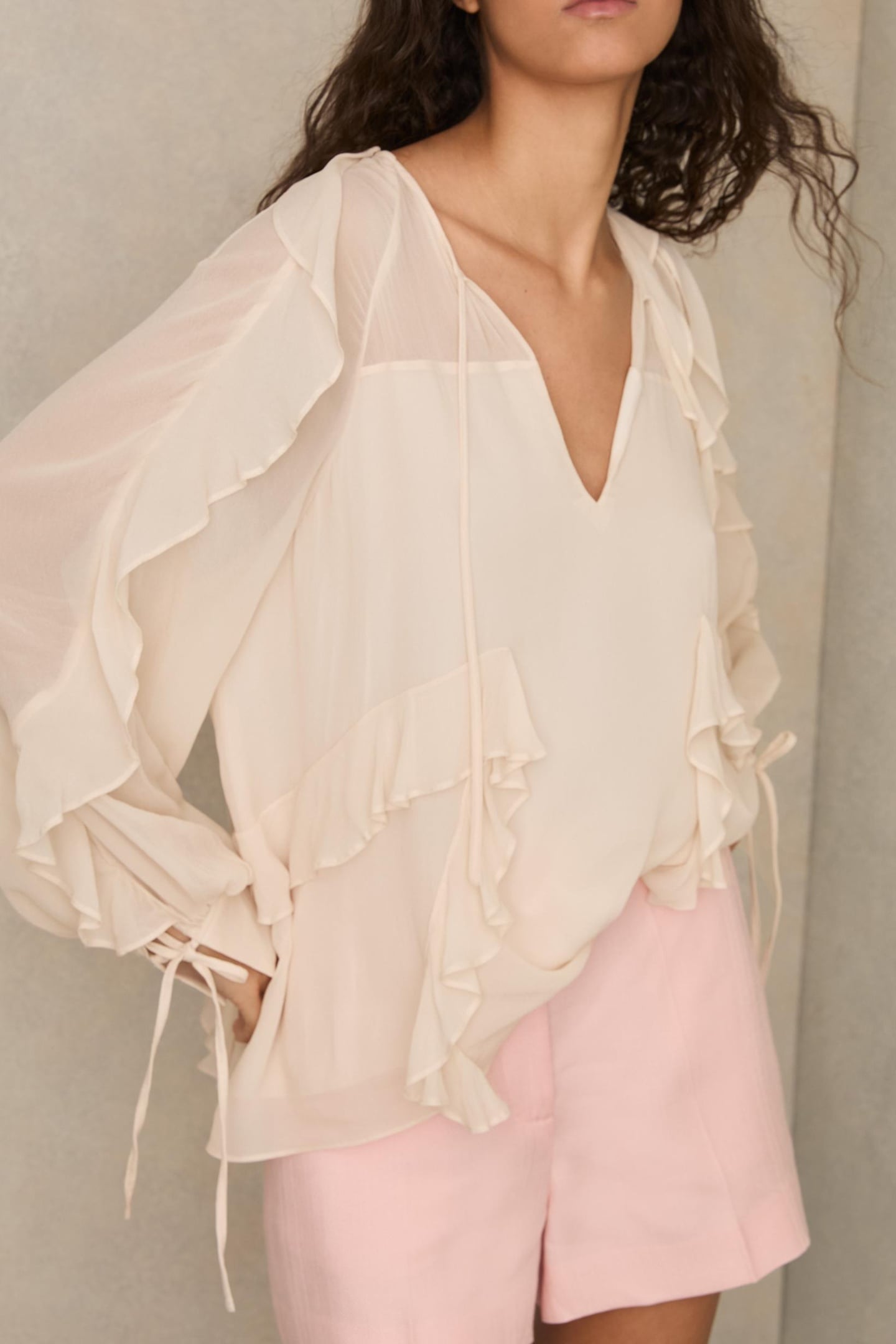 RUFFLE TOP PALE PINK 1