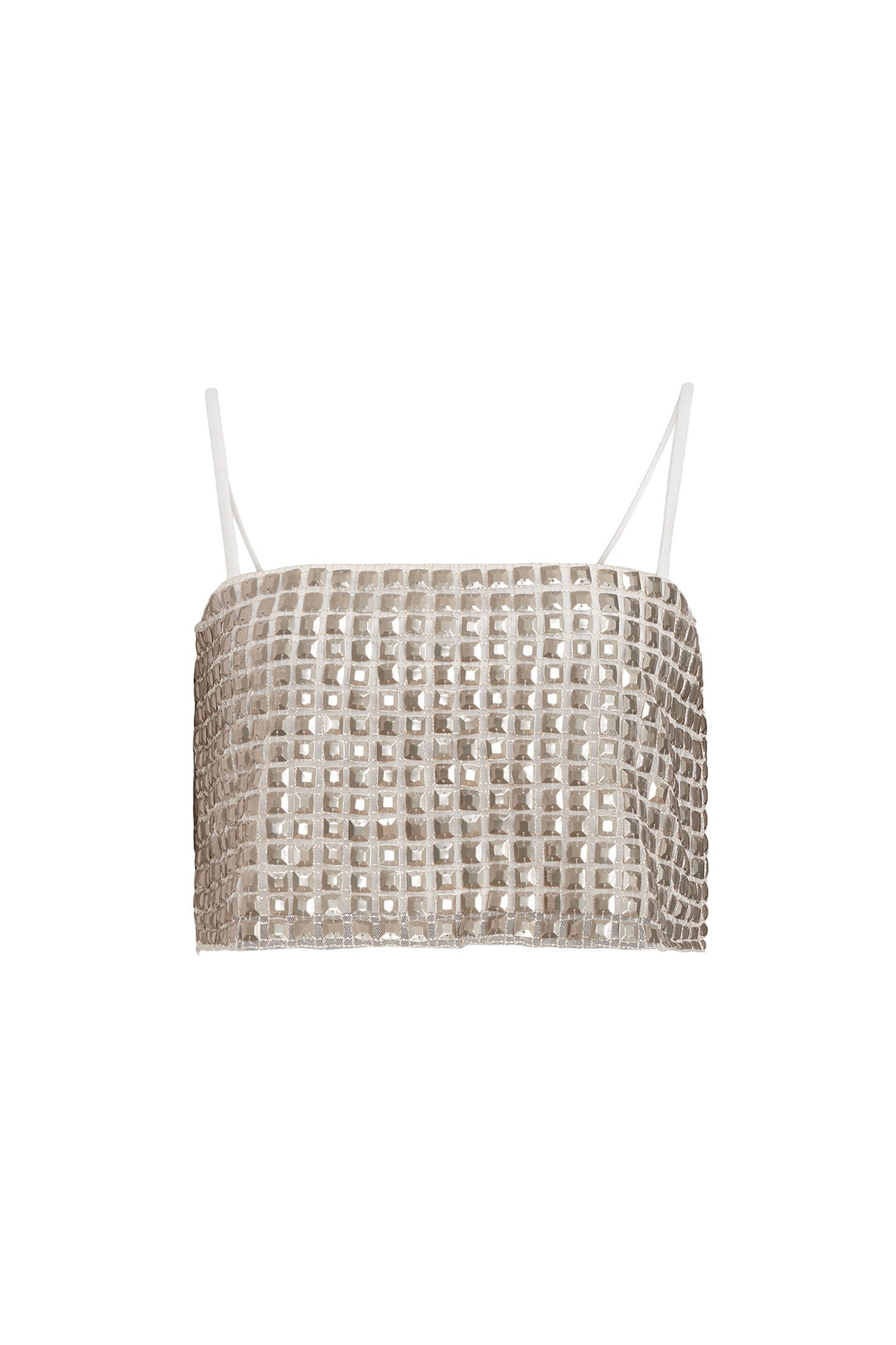 OPELINE EMB TOP WHITE/GOLD 5