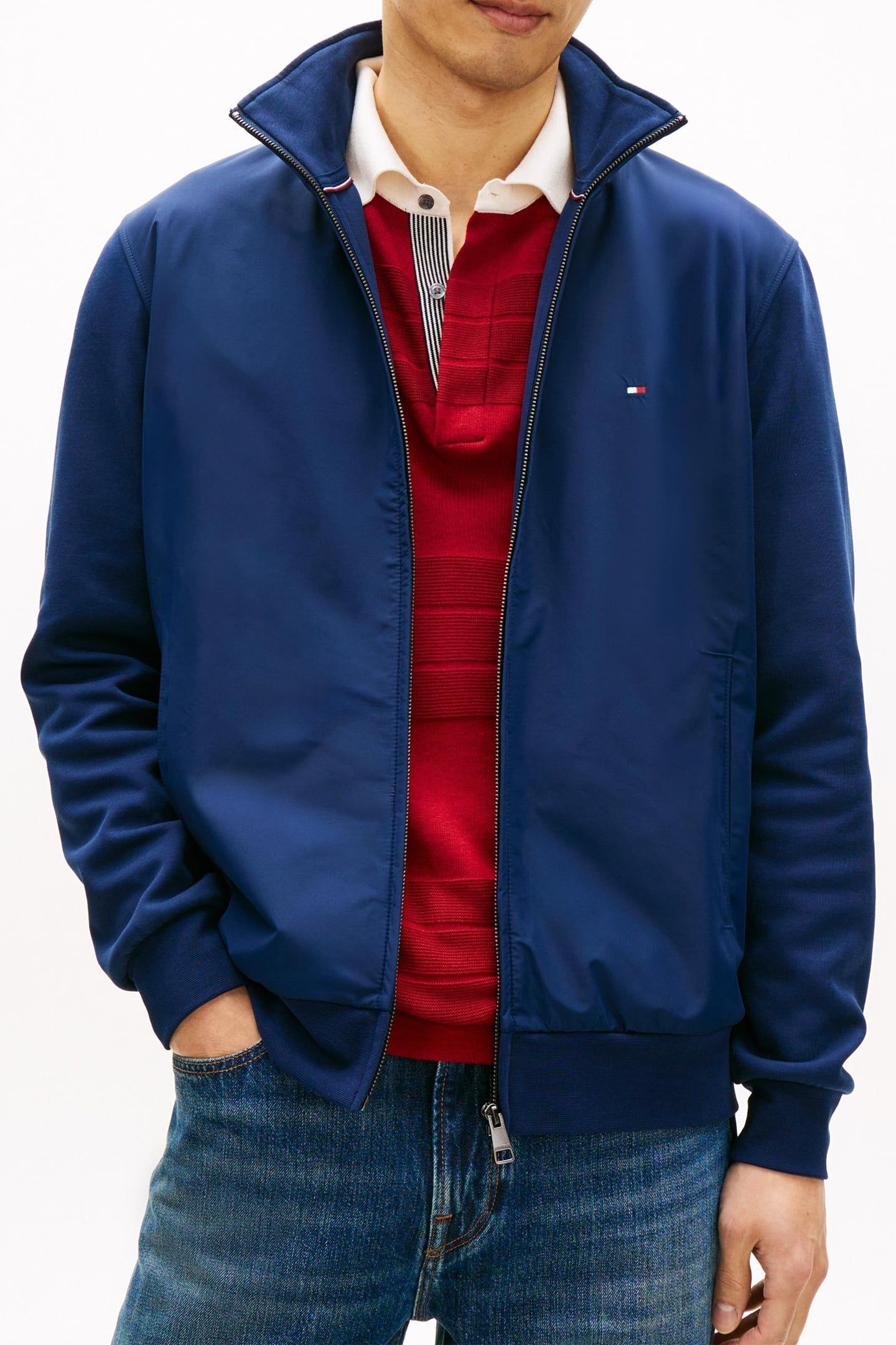 ESSENTIAL INTECHNO MIX ZIP THRU CARBON NAVY 1