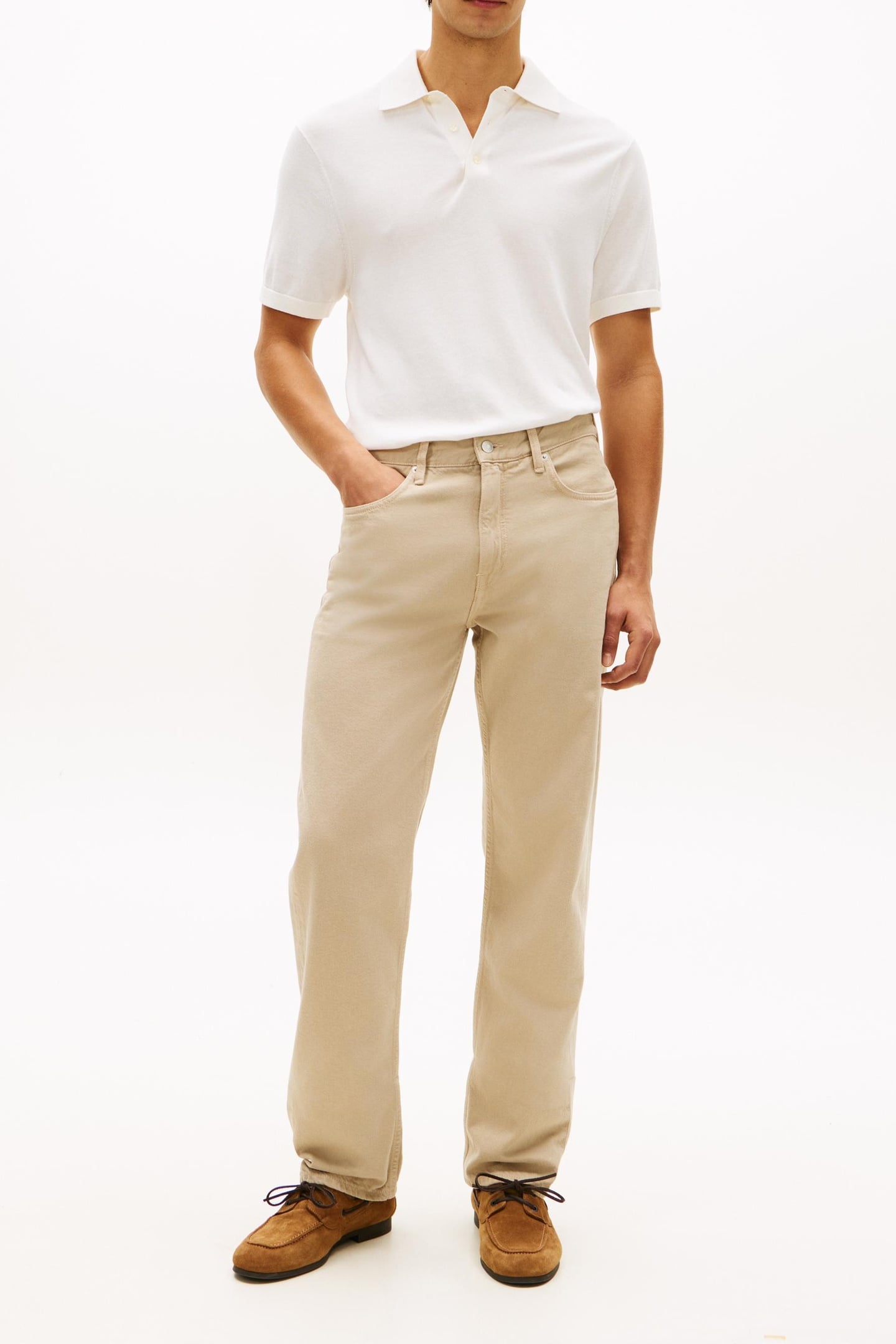 DC COTTON LYOCELL POLO IVORY 1