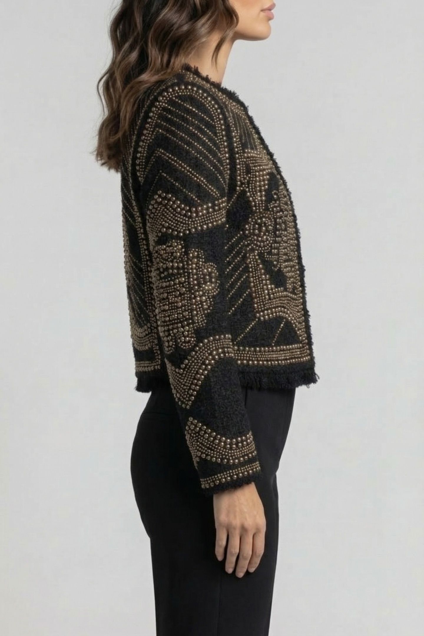 MARCIANO BY GUESS HELENE CROPPED STUDDED JACKET BLACK/GOLD 4