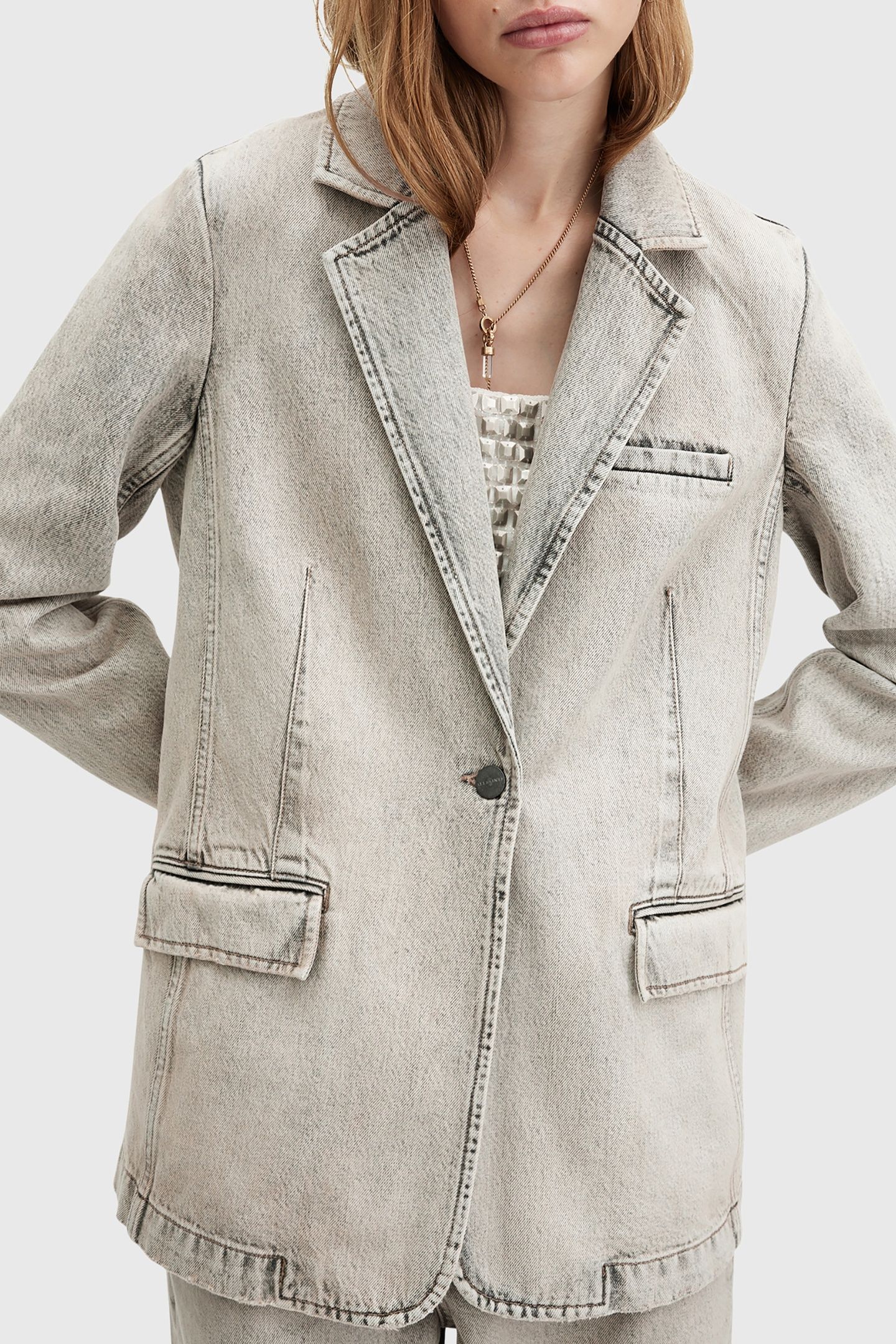 EVER DENIM BLAZER SAND GREY 7