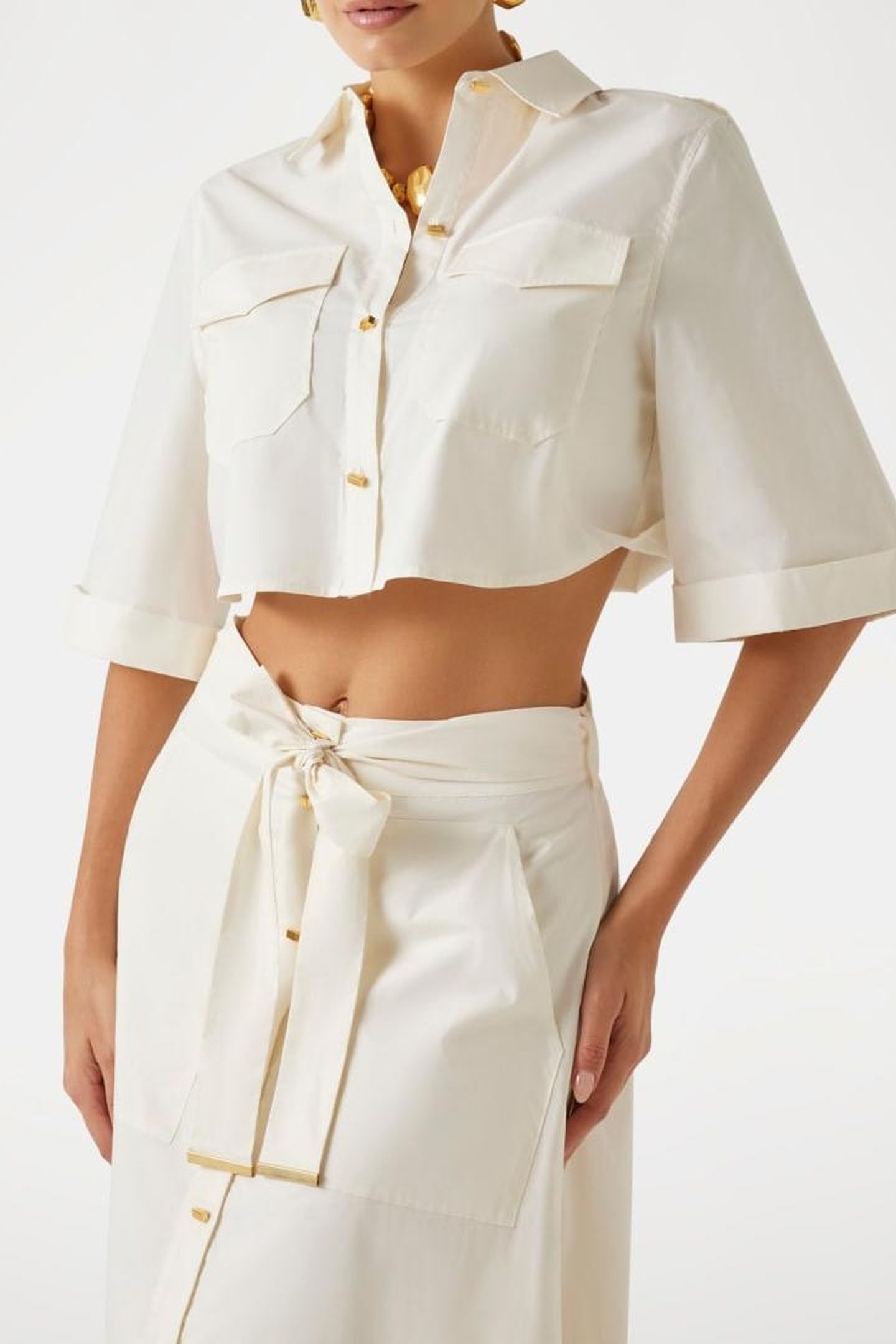 MARCIANO BY GUESS PAT CROPPED SHIRT SANDY SHORE 2
