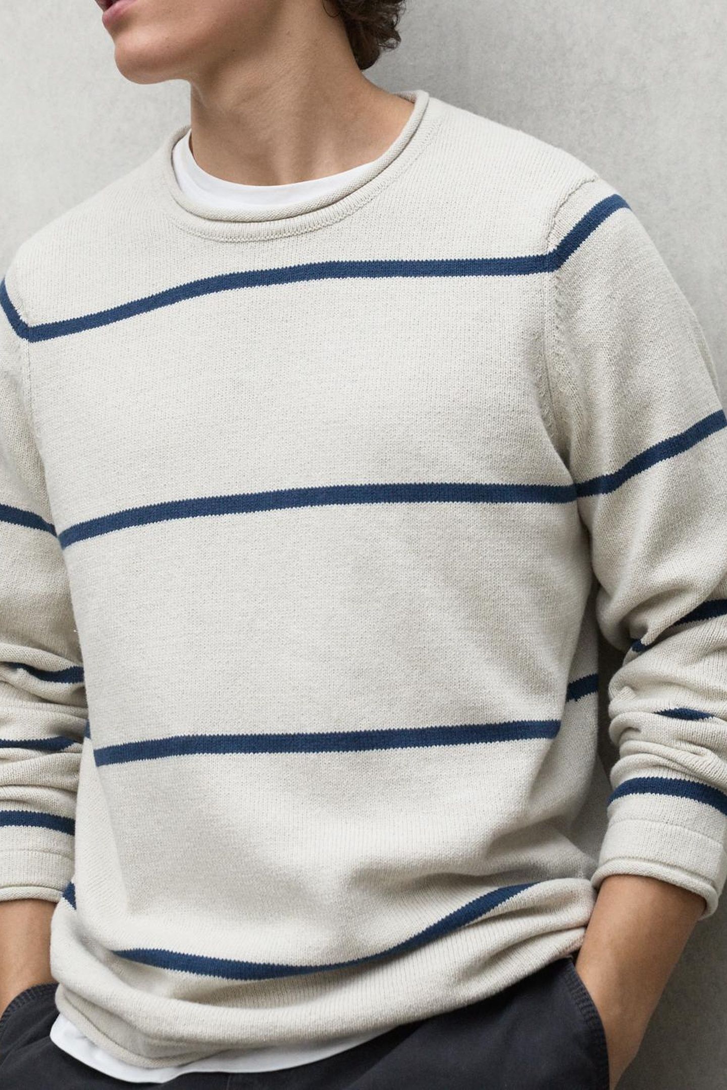 BARCOALF KNIT ECRU/BLUE STRIPES 3