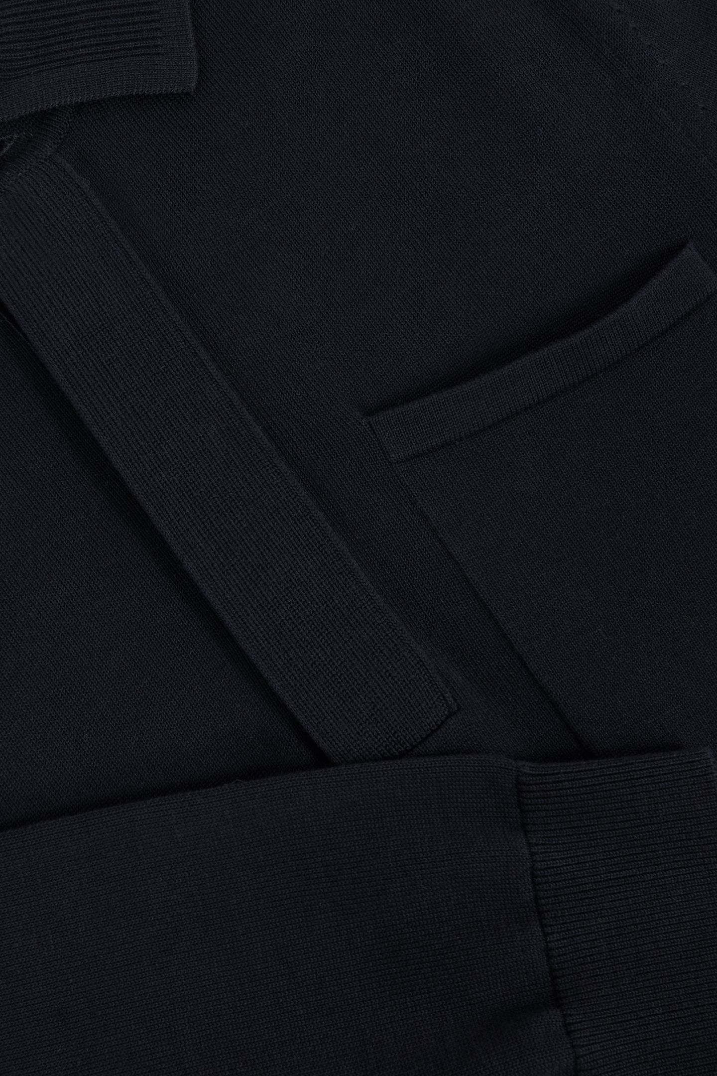 LS CONCEALED BUTTON PLACKET RIBBED COLLAR POLO NAVY 4