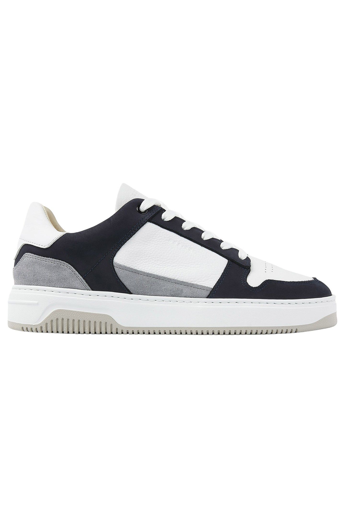 BASKET COURT WHITE LEATHER - BLUE 1
