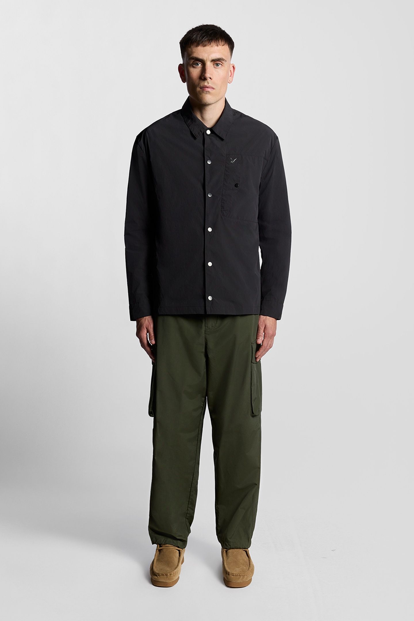 CRINKLE NYLON OVERSHIRT BLACK ICE 1