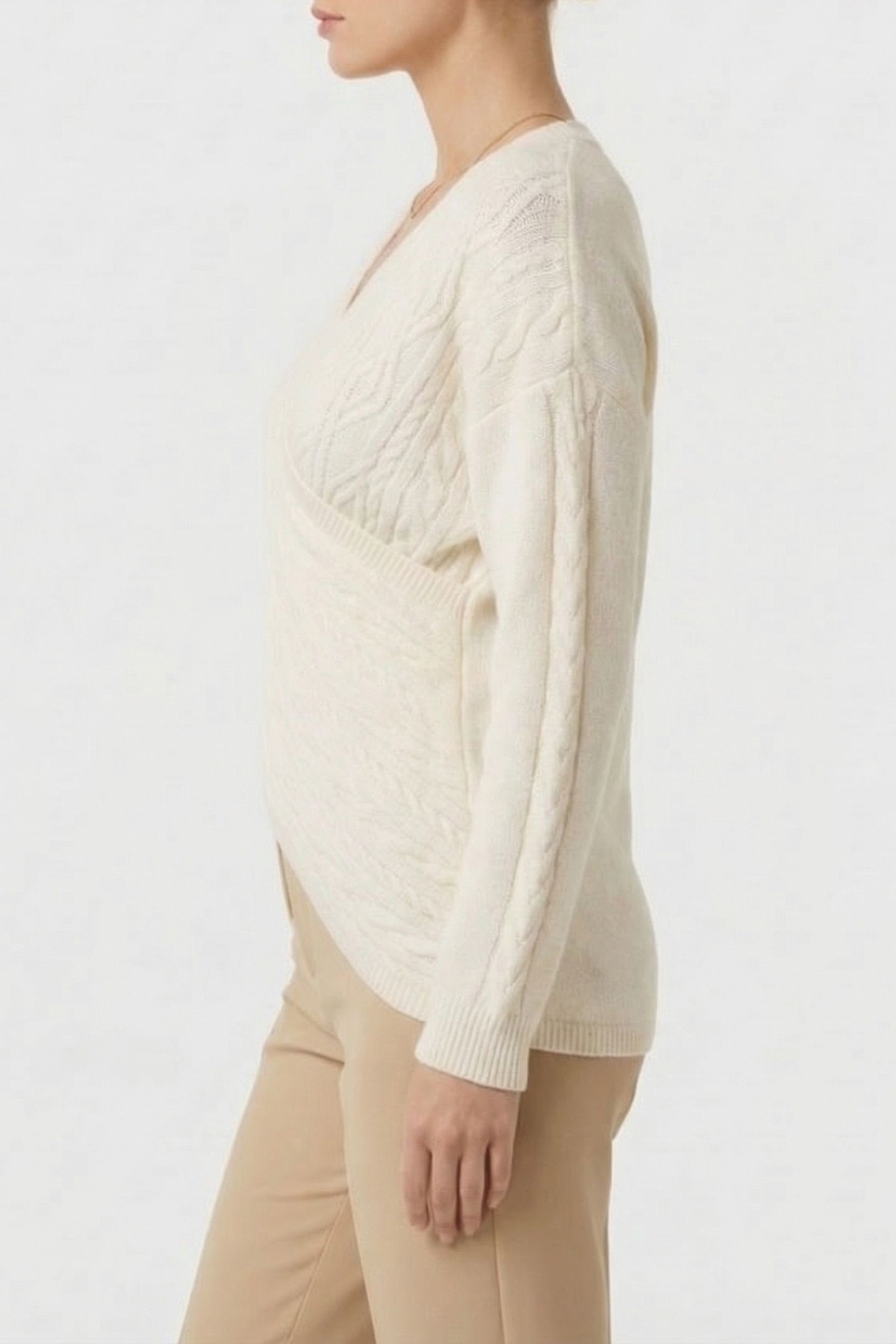 MARCIANO BY GUESS LAVANDA LS CROSSED CABLES TOP PALE PEARL 3