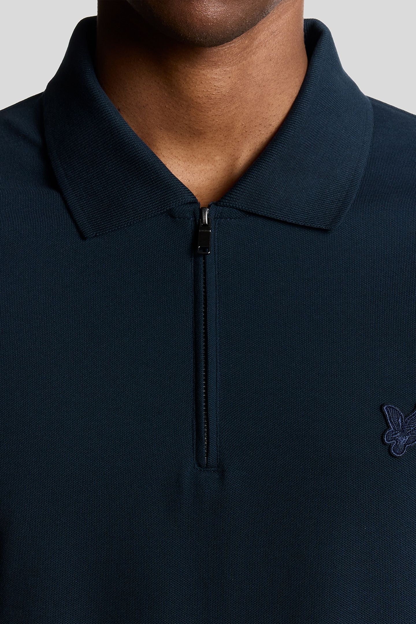 SUPERFINE PIQUE ZIP POLO SHIRT CARBON 5