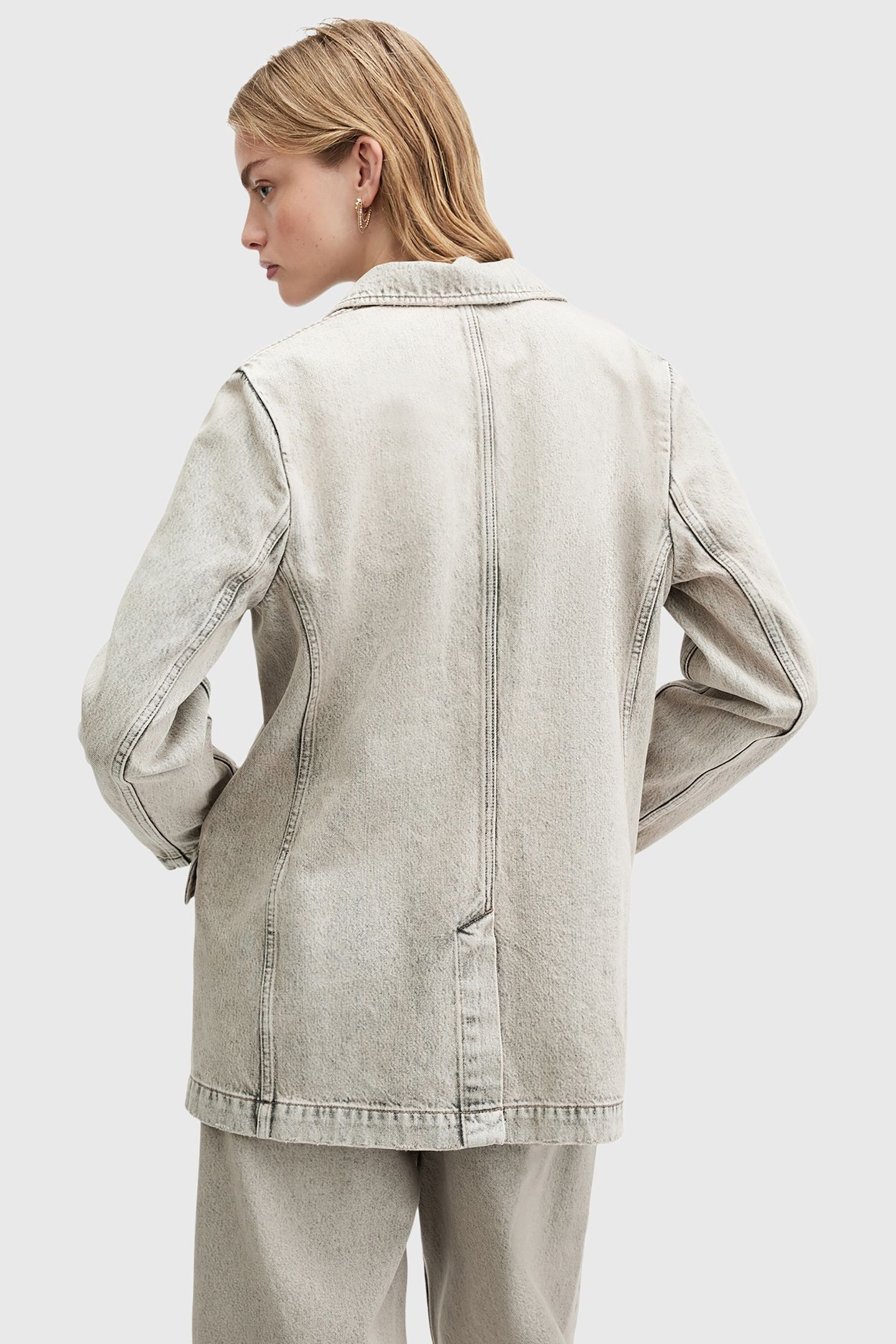 EVER DENIM BLAZER SAND GREY 2