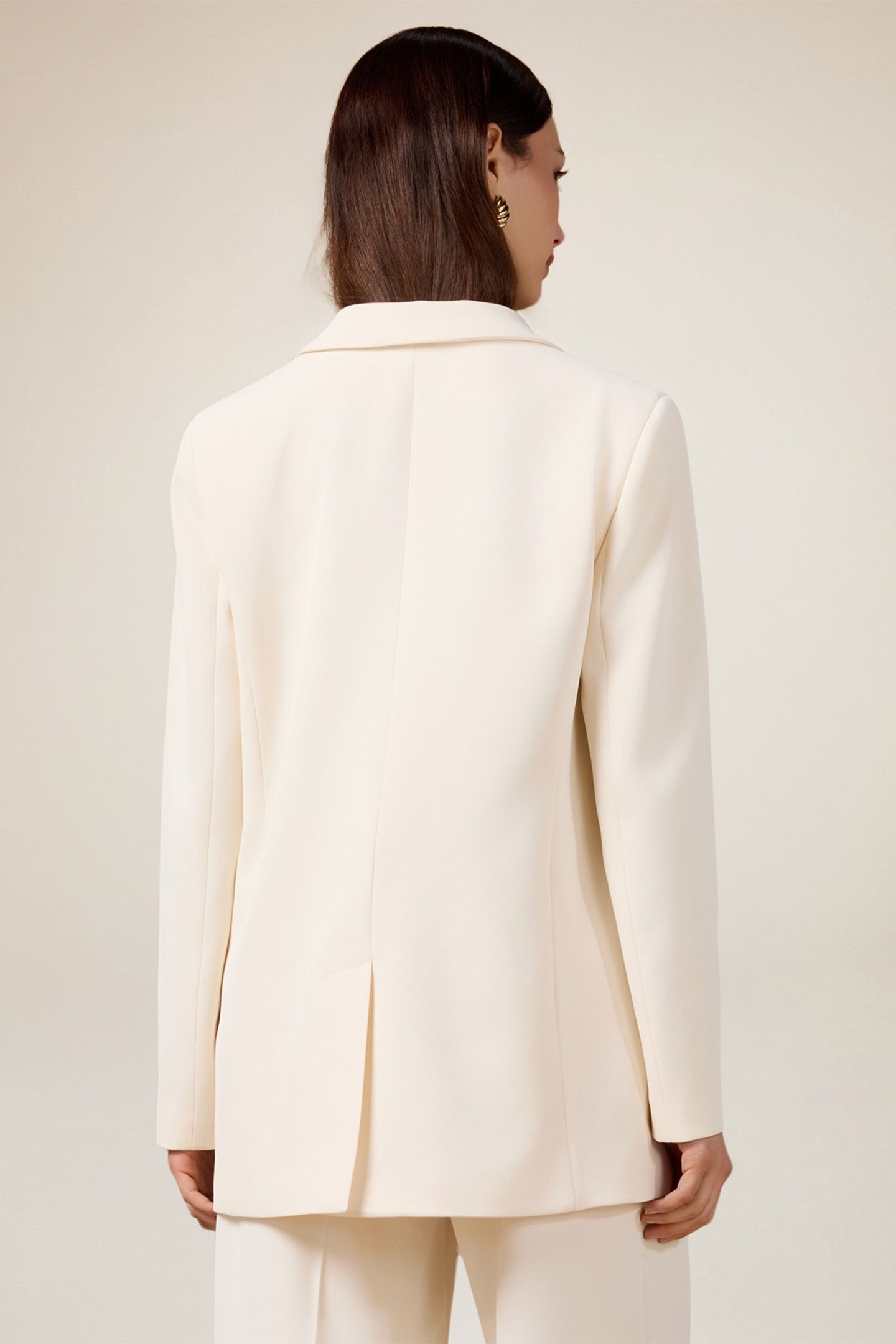 DOUBLE-BREASTED BLAZER IN CREPE FABRIC WHITE 3