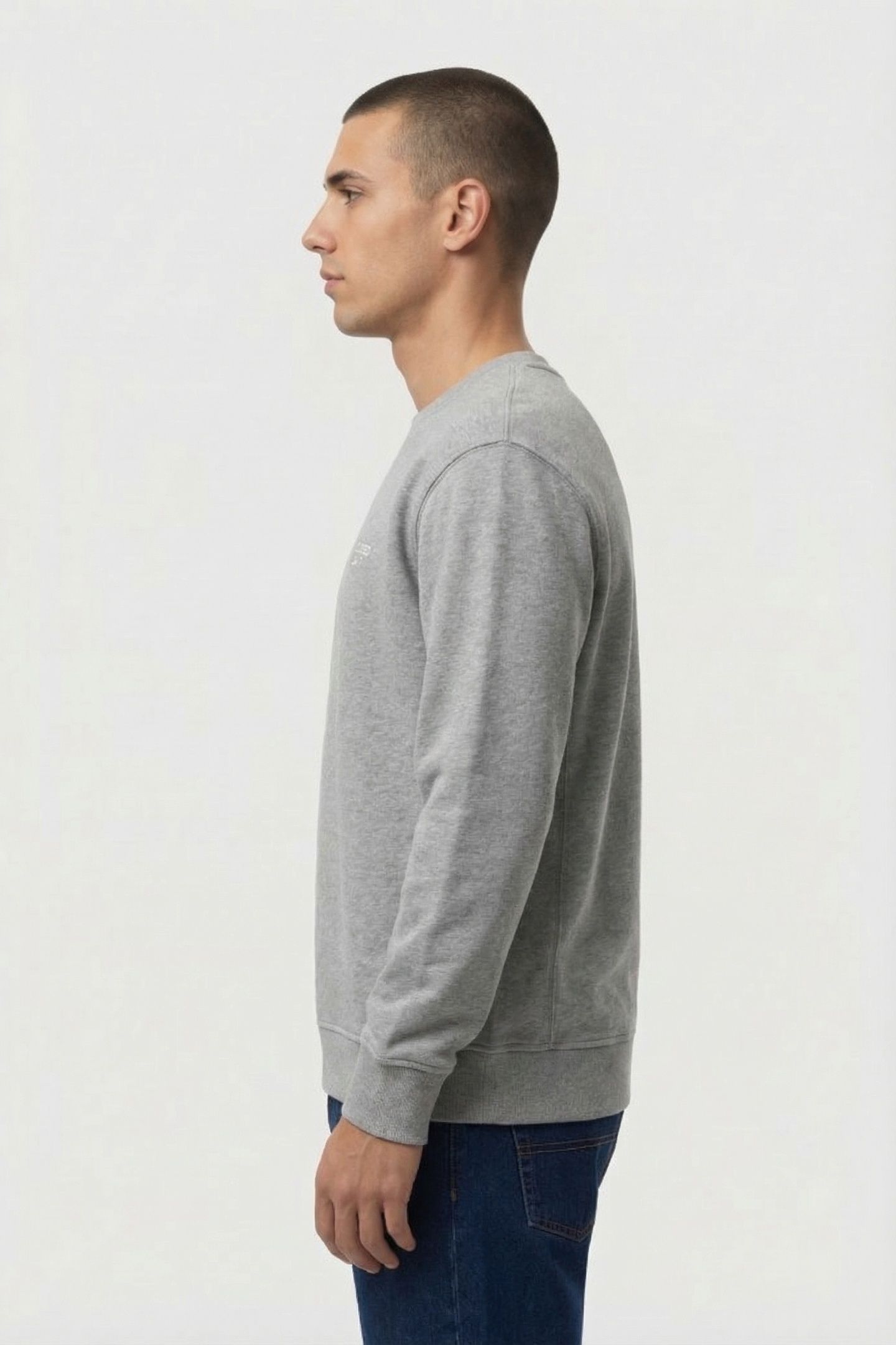 CREW SWEATSHIRT T-SHIRTS GREY HEATHER MELANGE 3