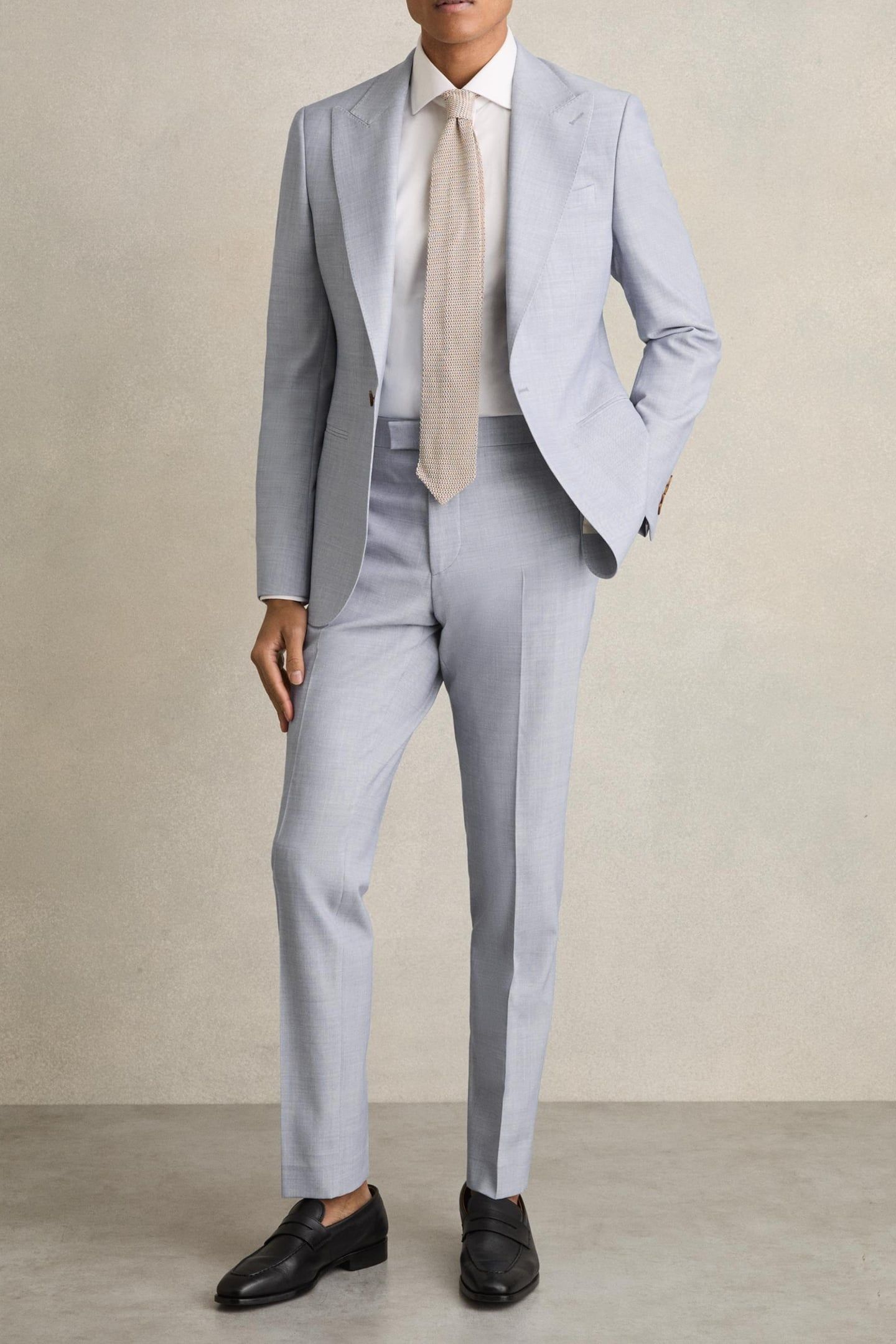 TEXTURED MIXER TROUSER SOFT BLUE 1