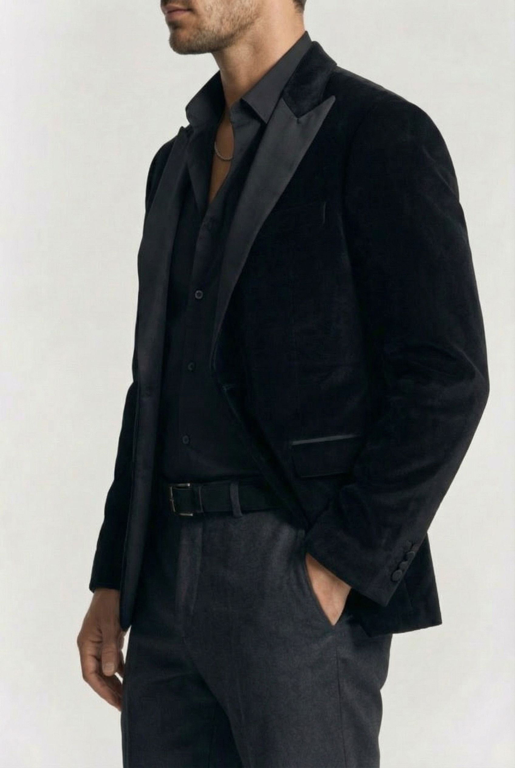 MARCIANO BY GUESS ALAIN PEAK BLAZER JET BLACK 3