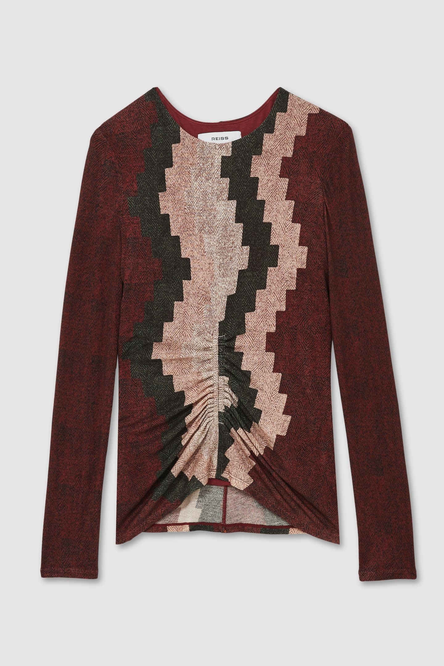 PRINTED TOP BURGUNDY 1