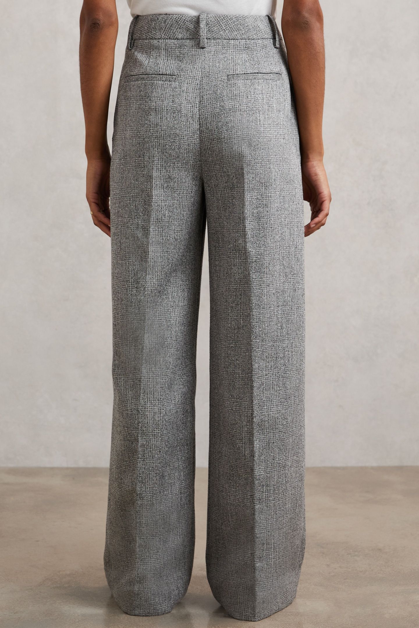 TEXTURE WIDE LEG TROUSER GREY 2