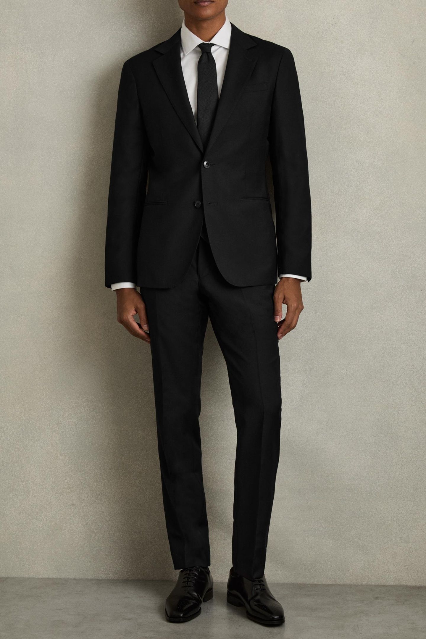 SB 2B NOTCH PLAIN WEAVE BLAZER BLACK 1