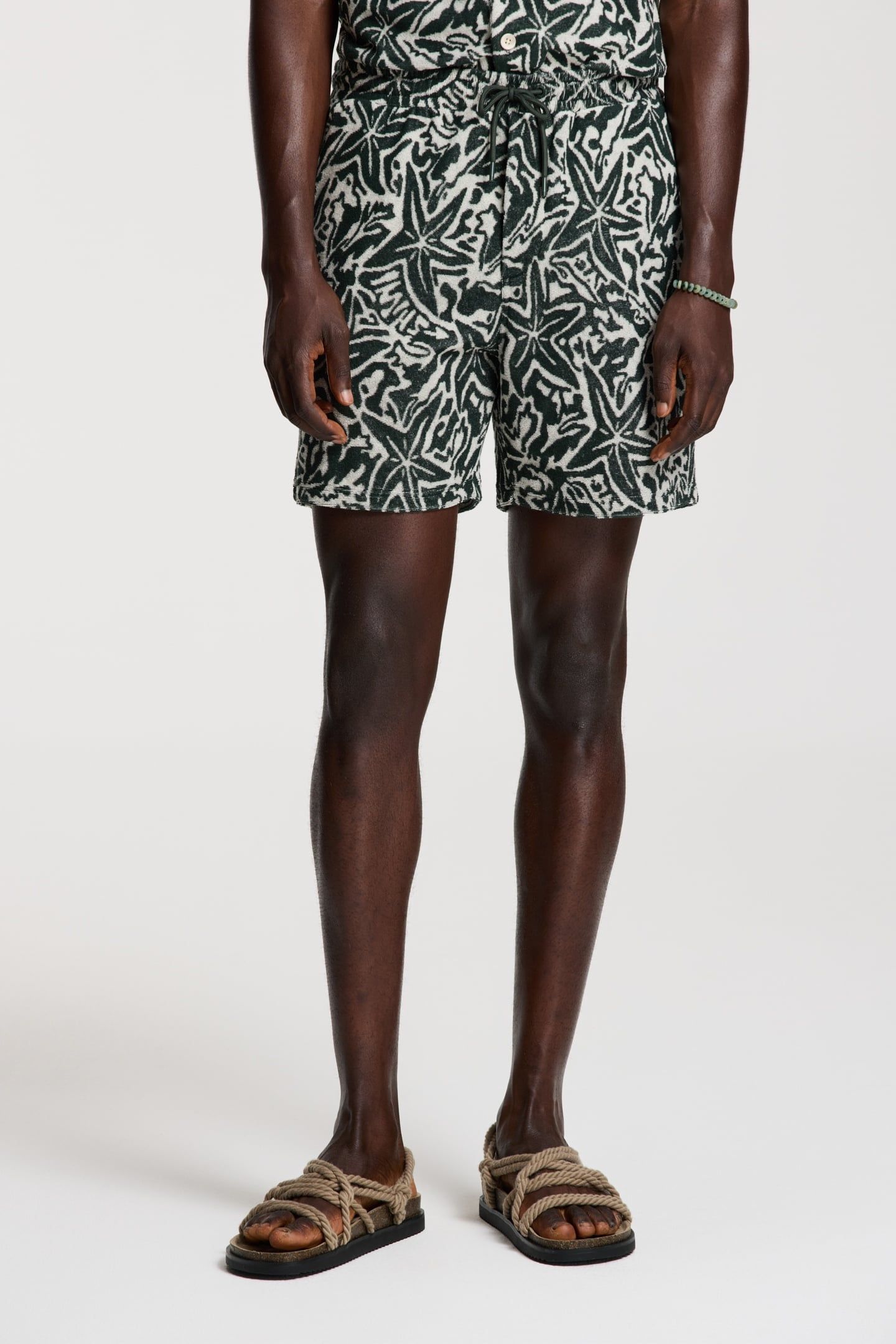 TONY TOWELING SHORTS GREEN LEAF STARFISH 1