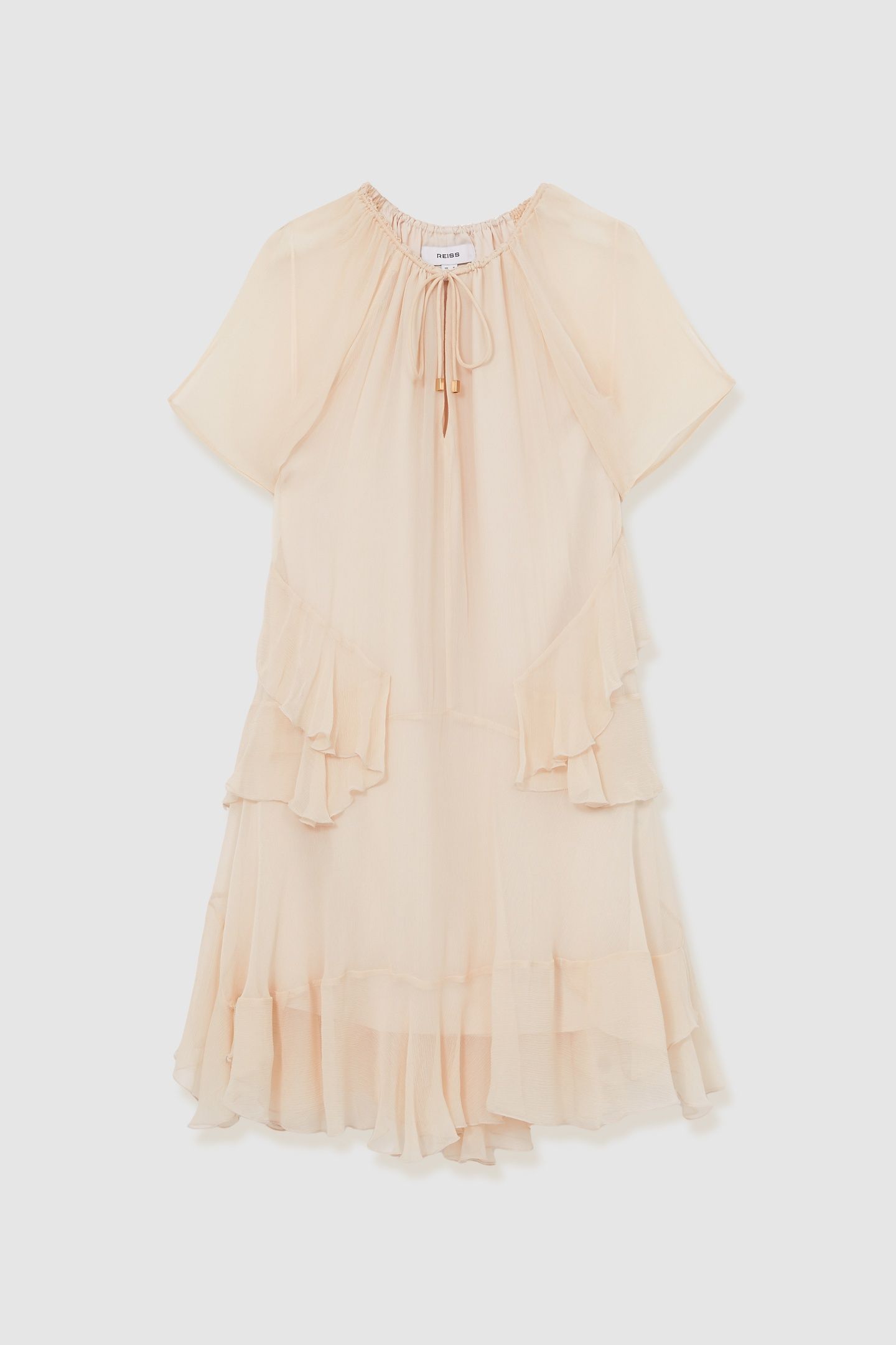 SHORT RUFFLE FLIPPY DRESS PALE PINK 4