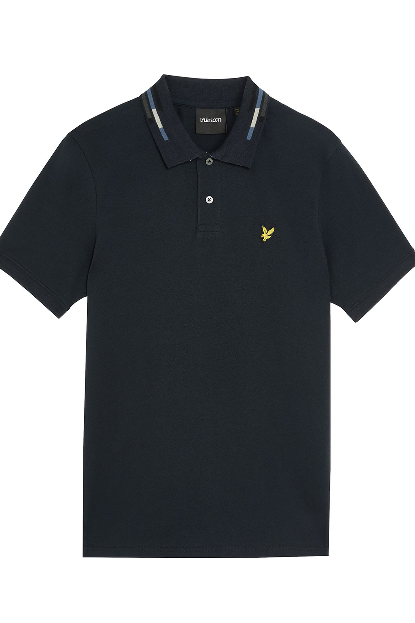 STRIPED TIPPED POLO SHIRT DARK NAVY/FOAM 4